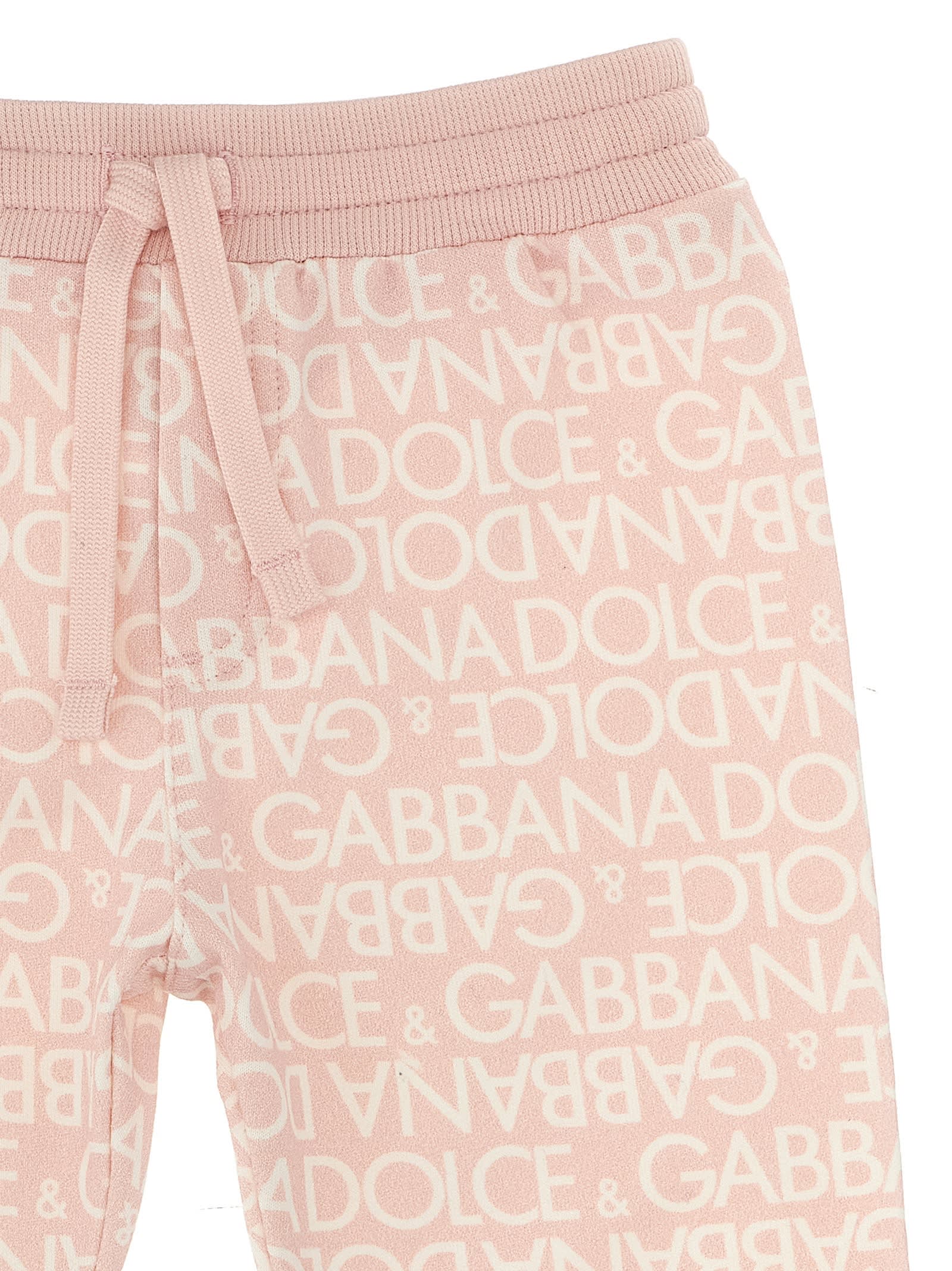 Dolce & Gabbana All Over Logo Joggers In Pink