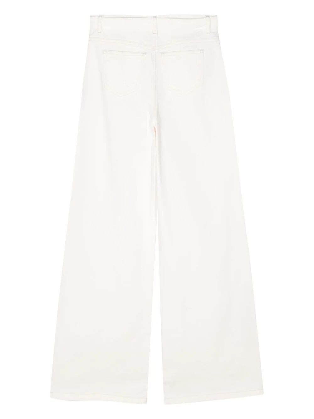 Shop Twinset Wide Leg Jeans With Belt In Denim White
