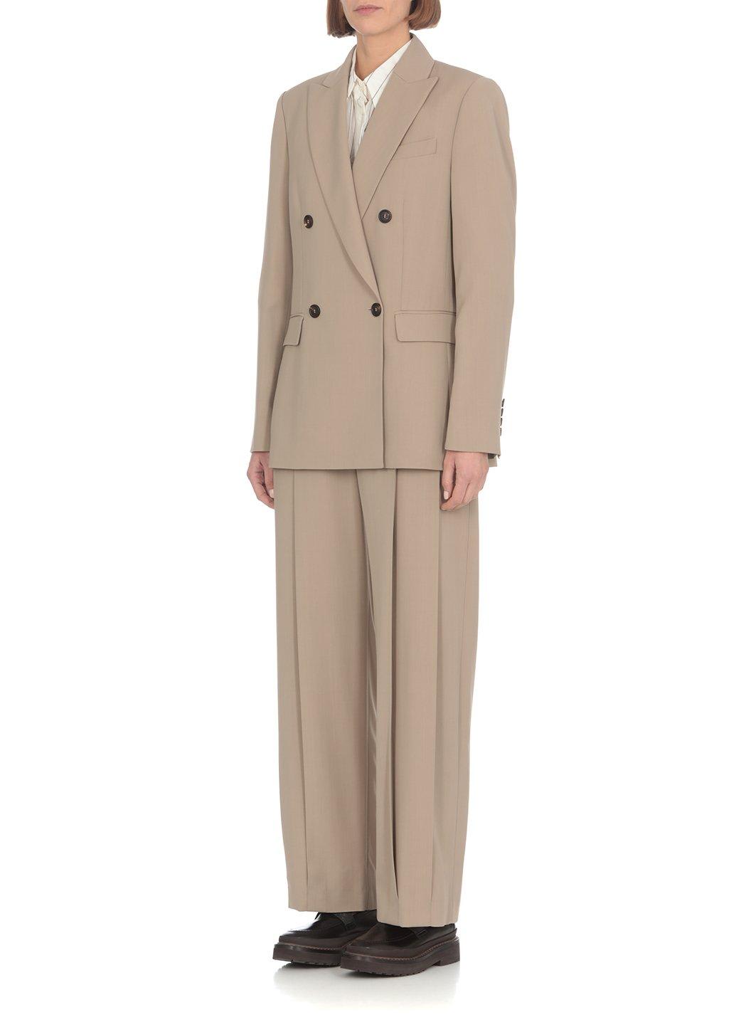 Shop Brunello Cucinelli Double-breasted Tailored Jacket In Beige