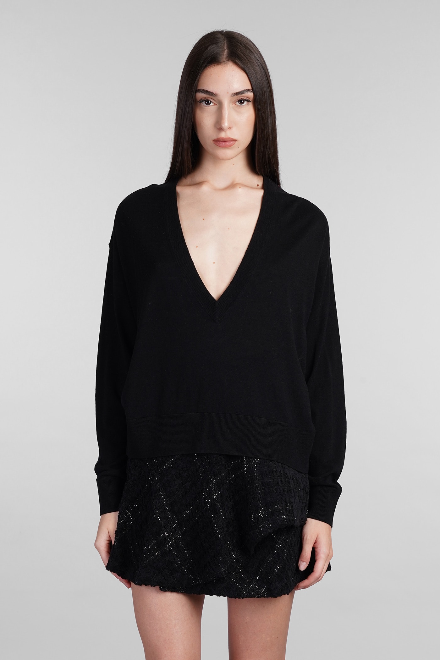 IRO LEYA KNITWEAR IN BLACK SILK 