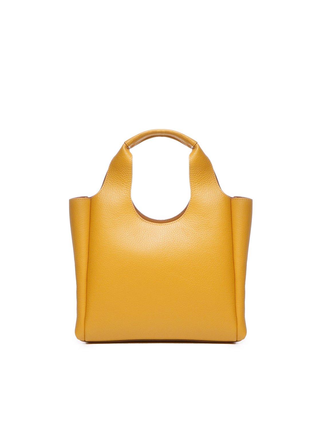 Shop Hogan Medium H-bag Logo-embossed Top Handle Bag In Yellow
