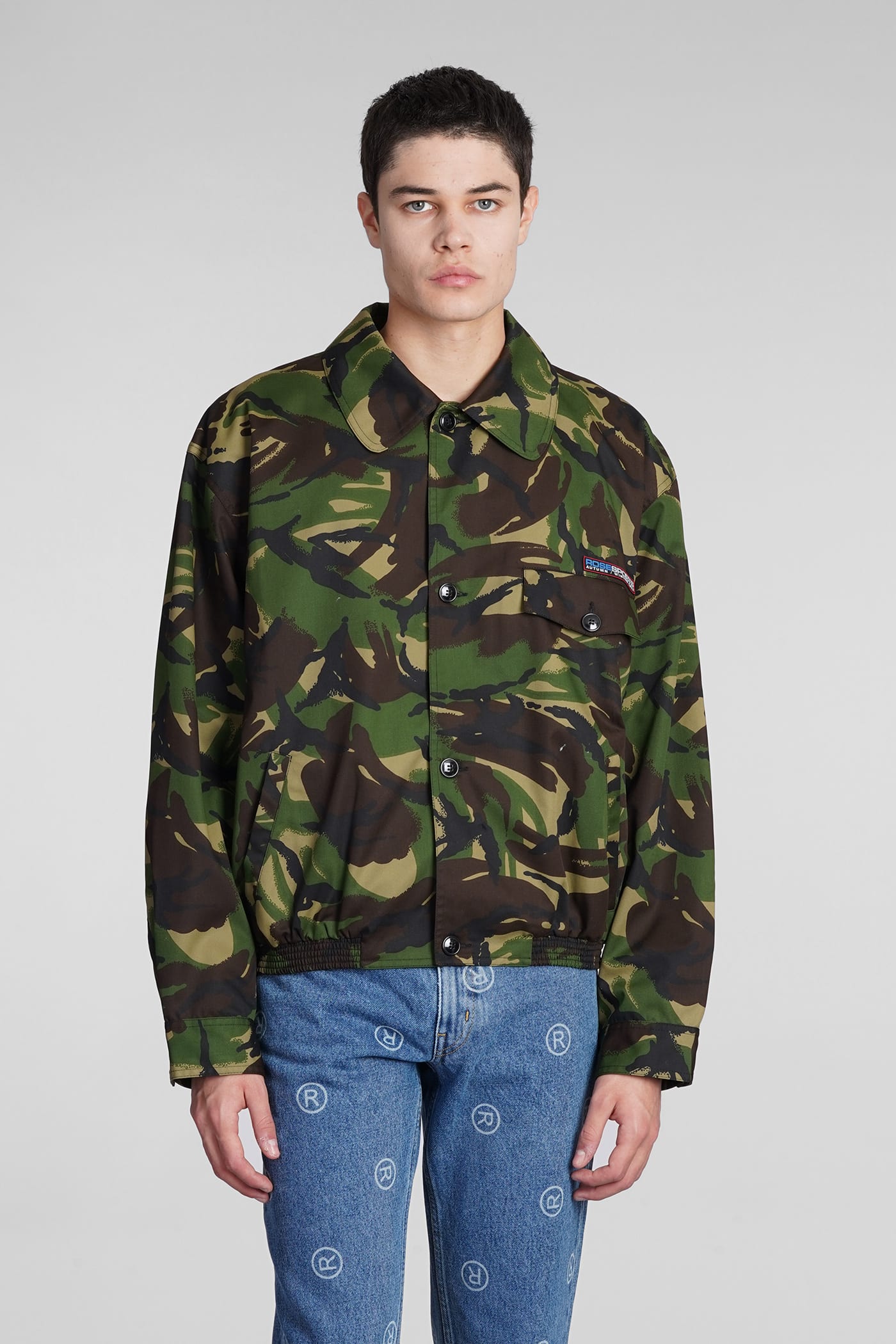 MARTINE ROSE CASUAL JACKET IN CAMOUFLAGE COTTON
