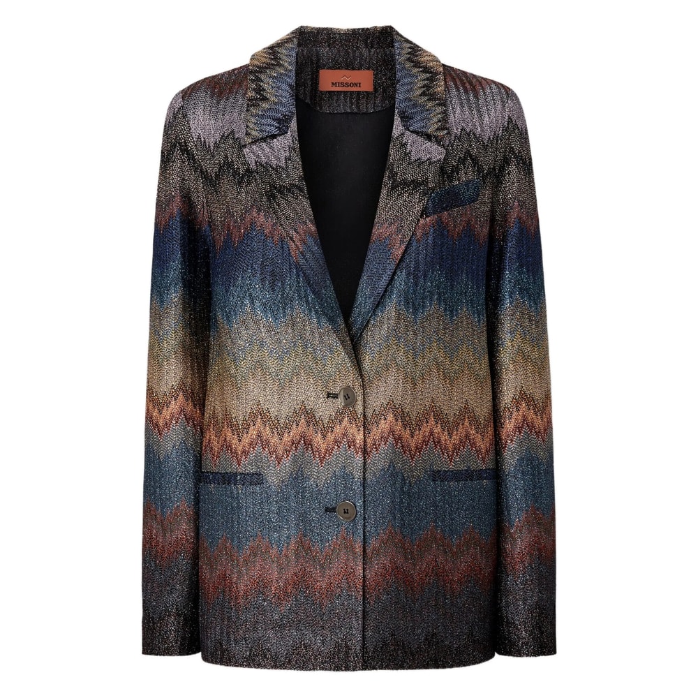 Missoni Einreiher-blazer Mit Schlangenmuster Und Lamé-fäden In Multi
