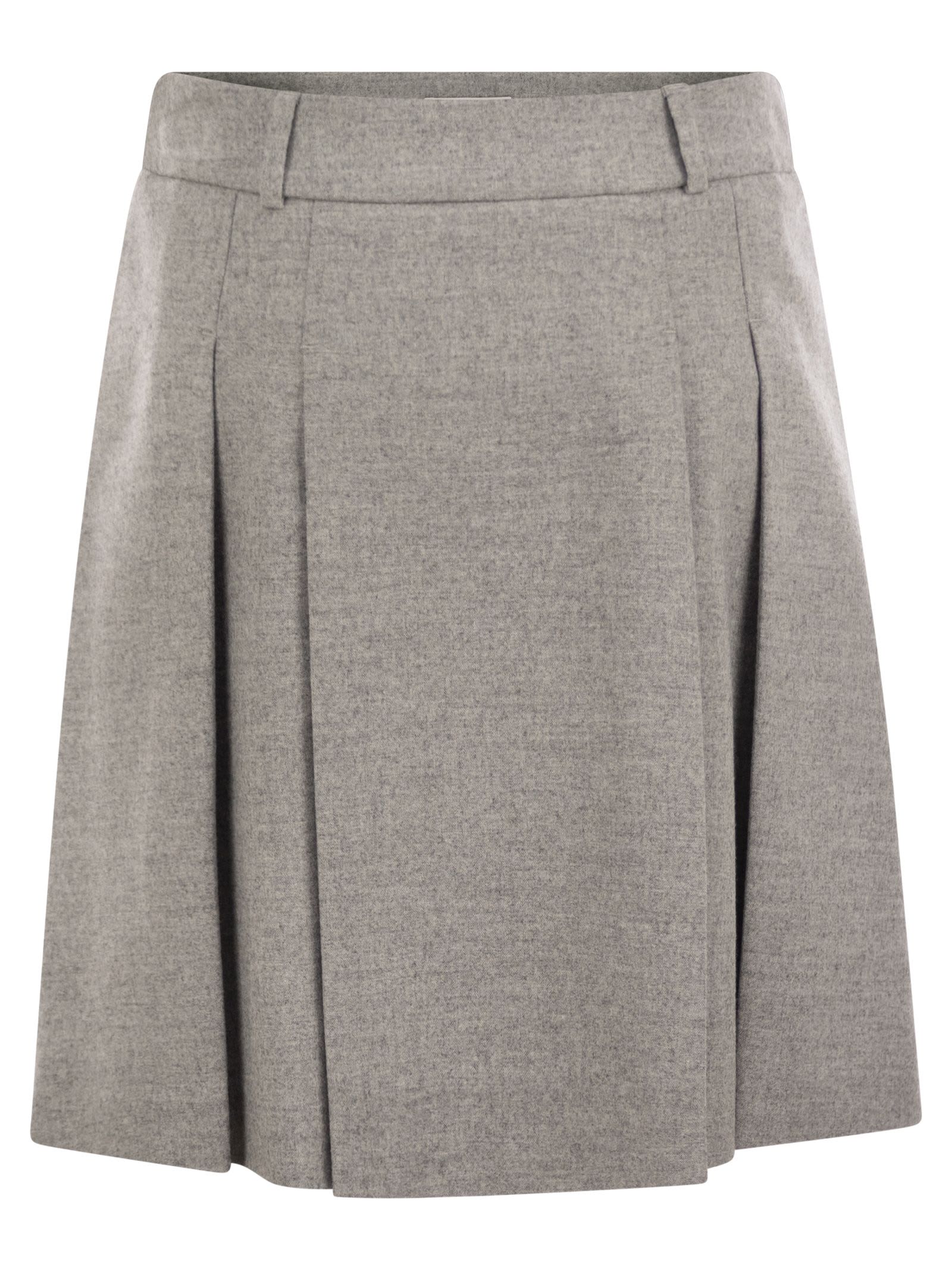 Short Skirt In Wool And Viscose