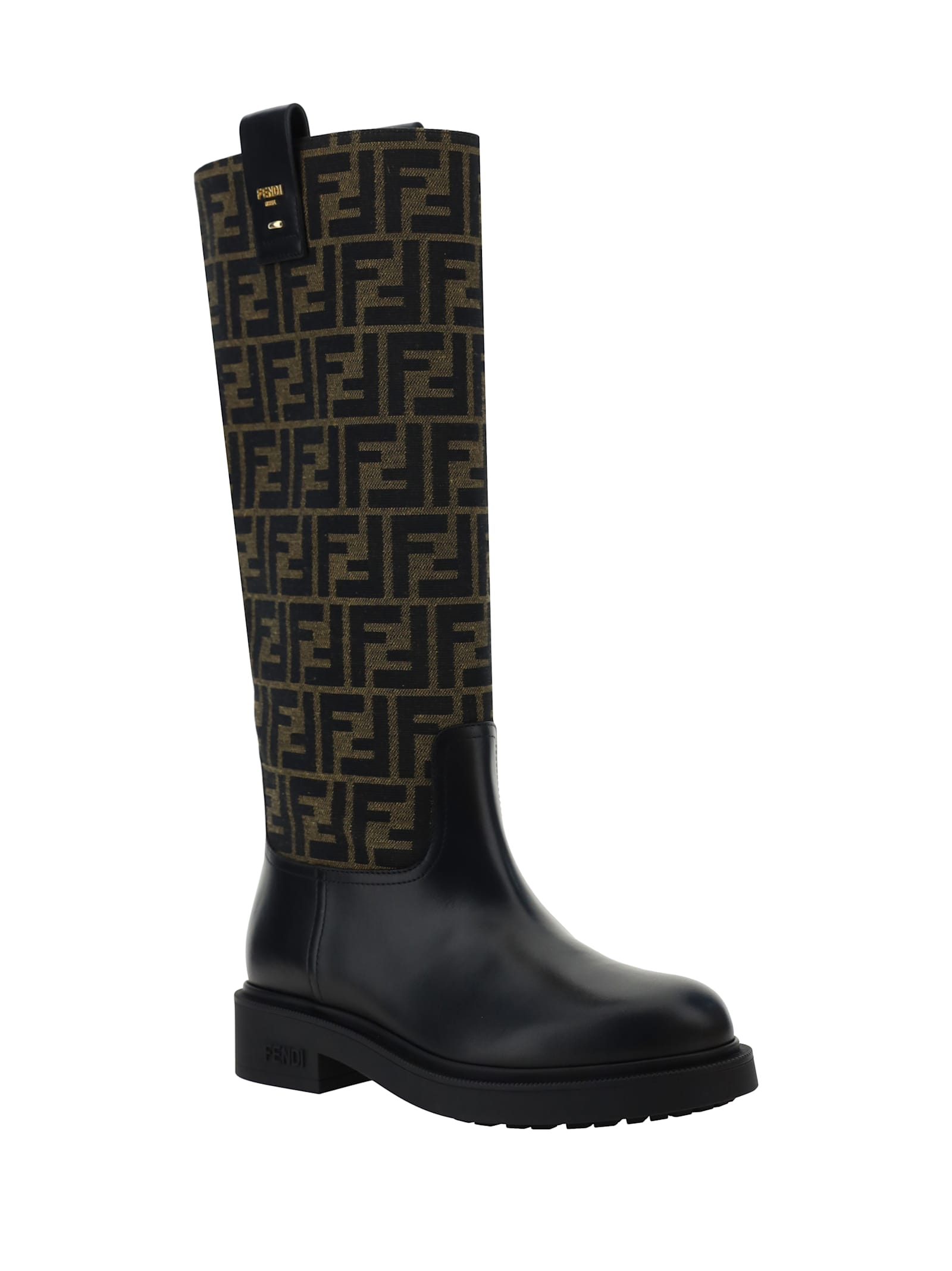 Shop Fendi Filo Boots In Nero+tabacco Nero