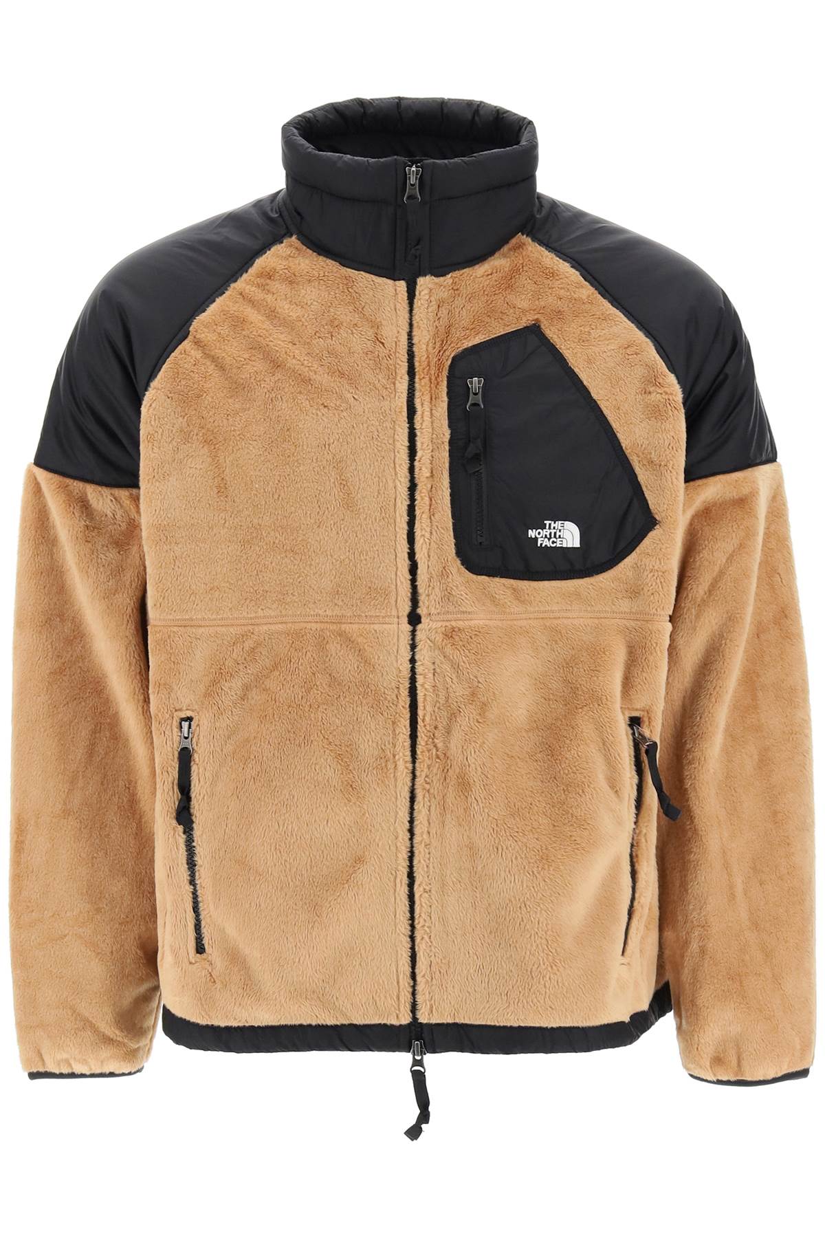 Shop The North Face Fleece Jacket With Nylon Inserts In Almond Buttertnf Black (beige)