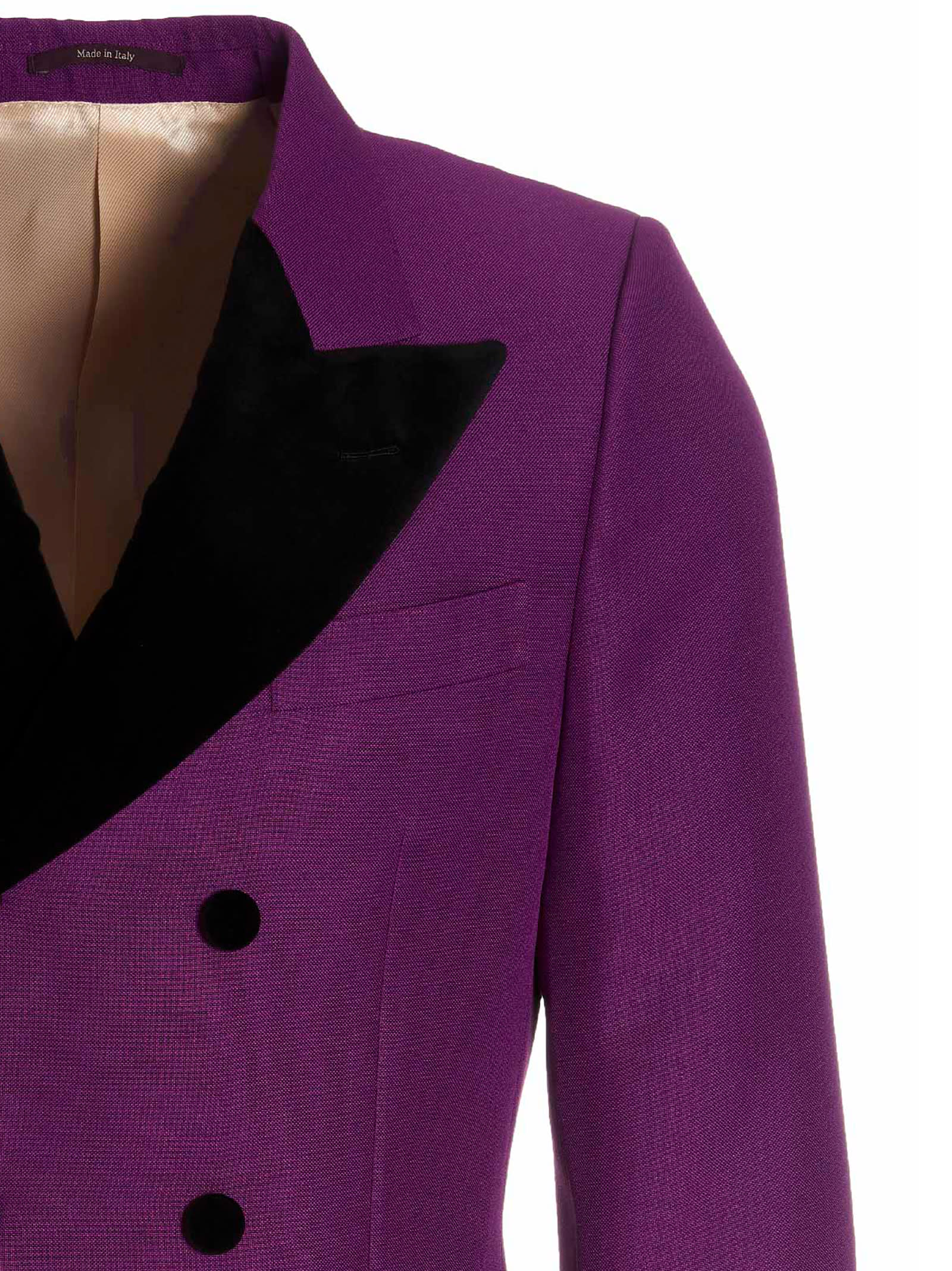 Gucci Purple Double-breasted Blazer In Purple