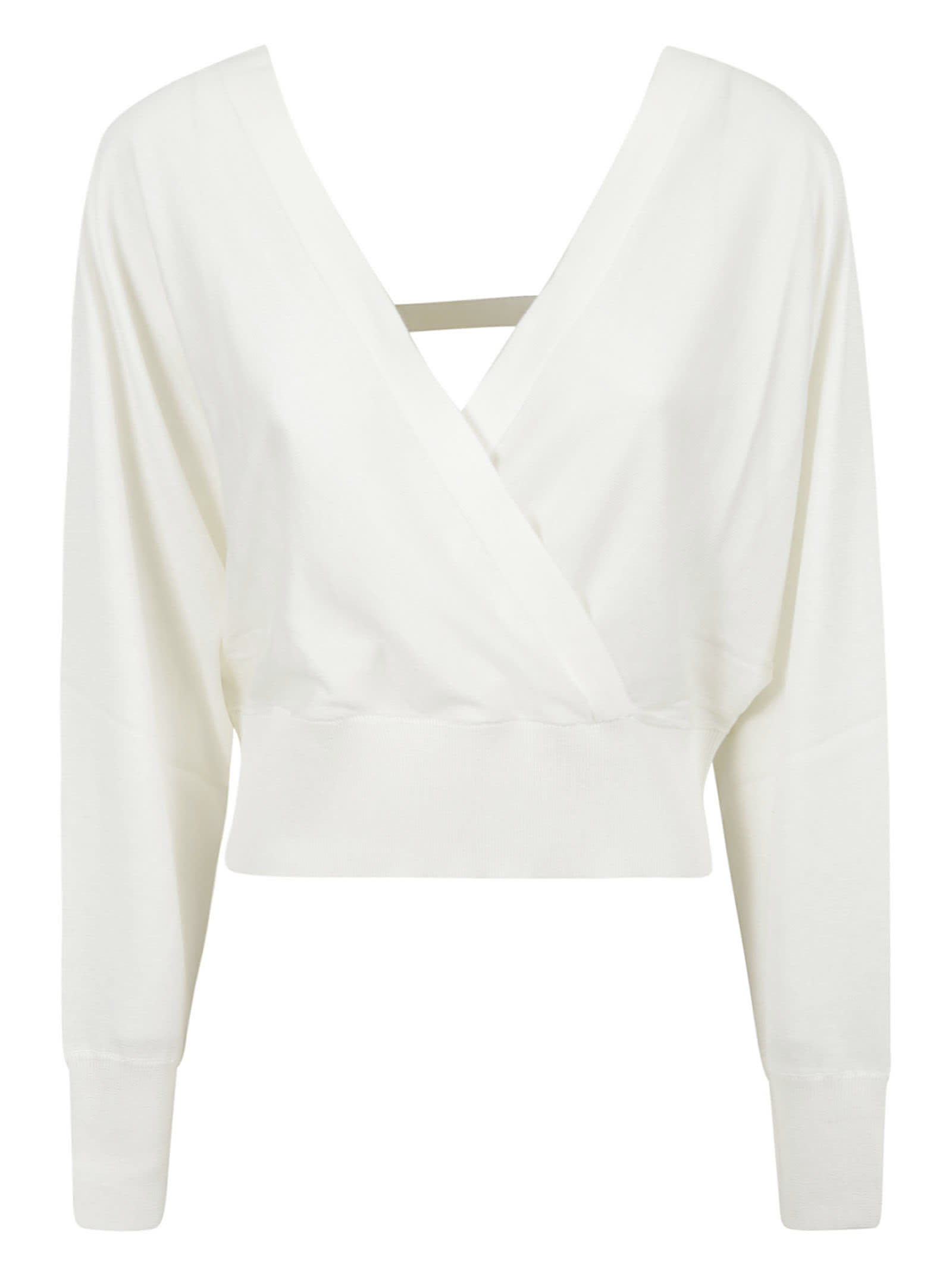 Shop Fabiana Filippi V-neck Ribbed Sweater In White