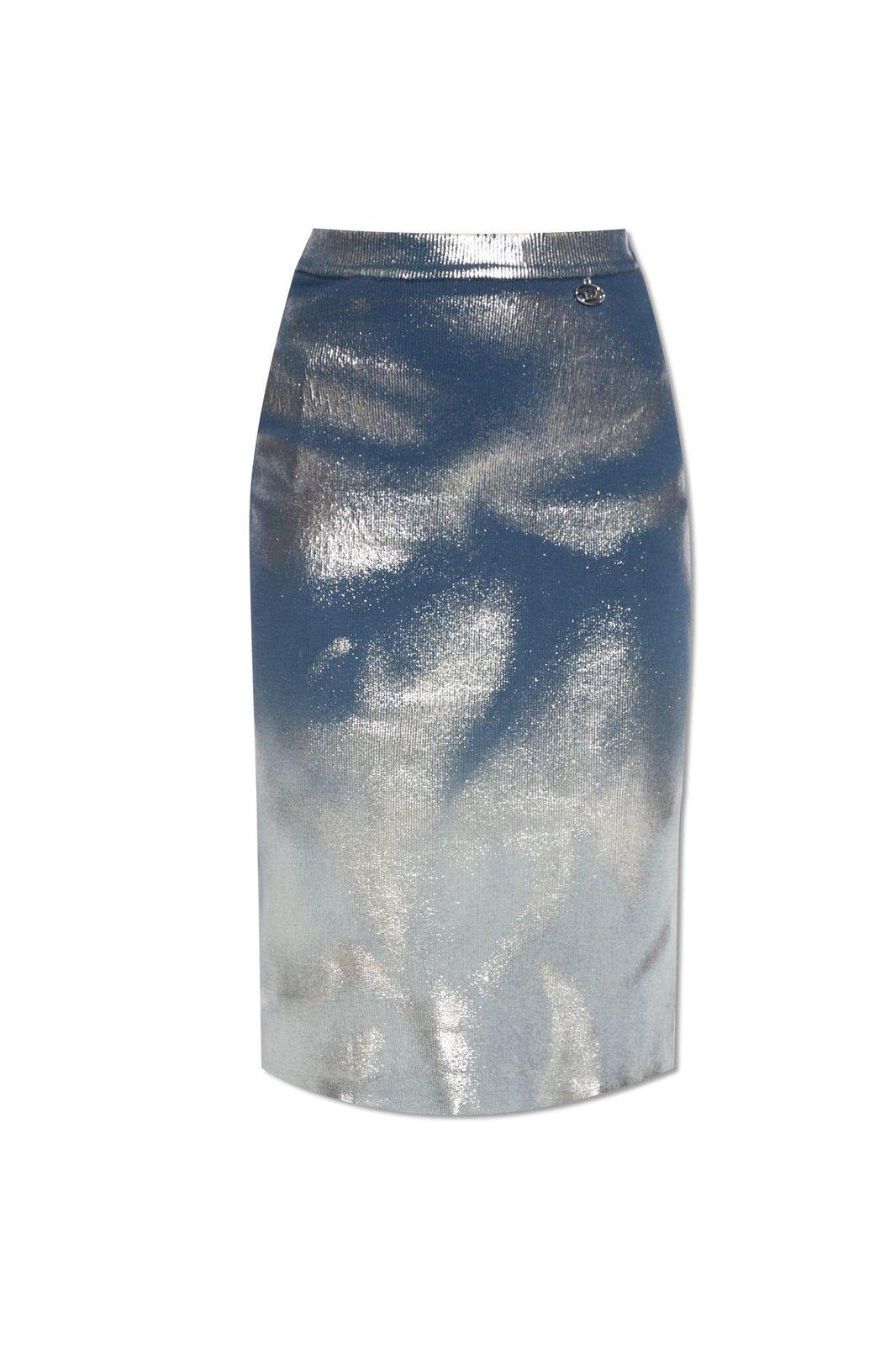 Shop Diesel Metallic Skirt In Non Definito