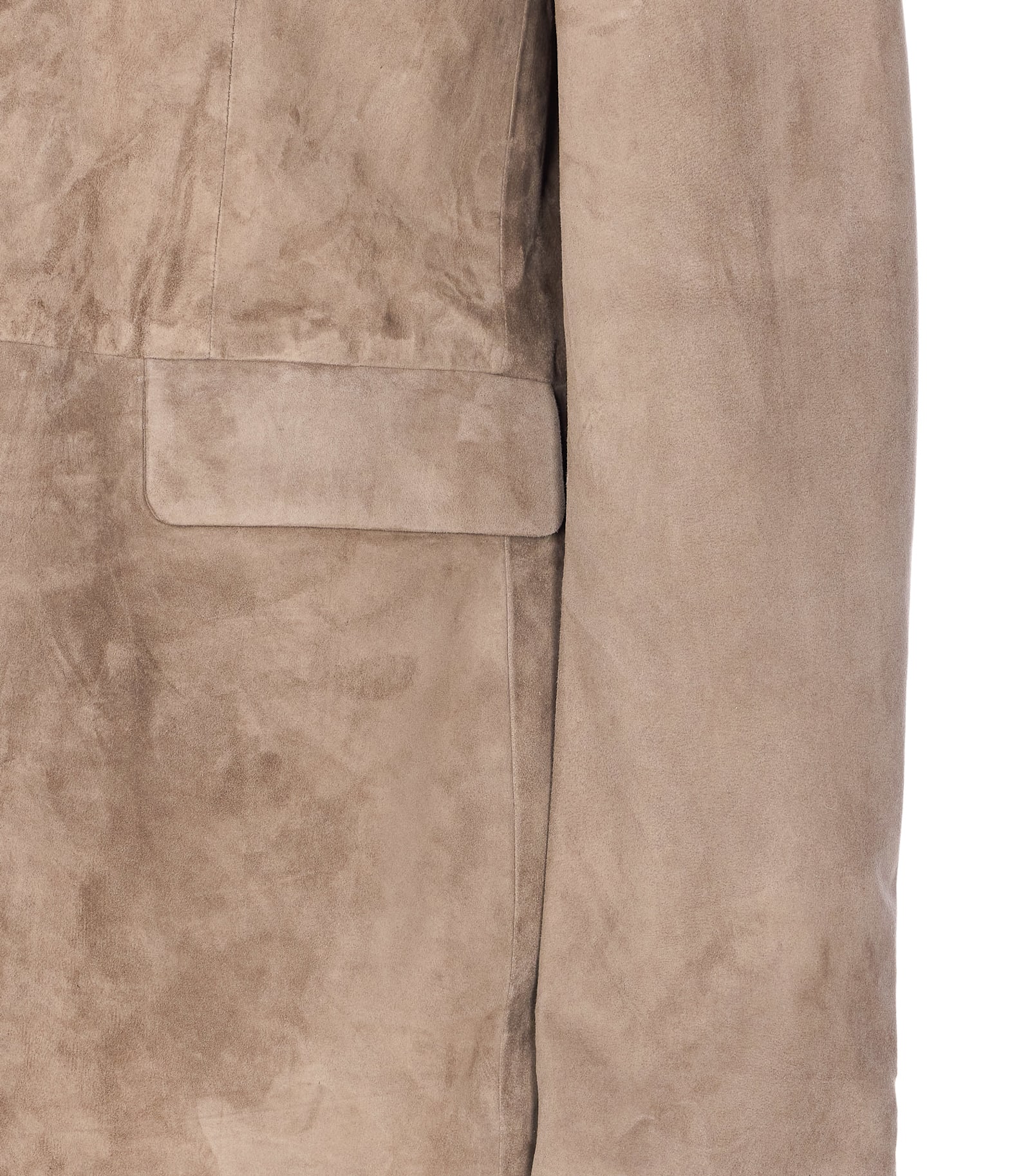 Arma Button-fastening Suede Blazer In Neutral