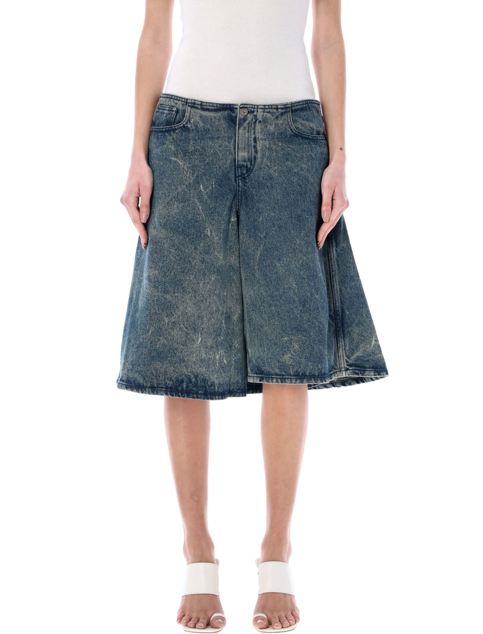 Y/PROJECT DENIM SKIRT WITH INNER SHORTS