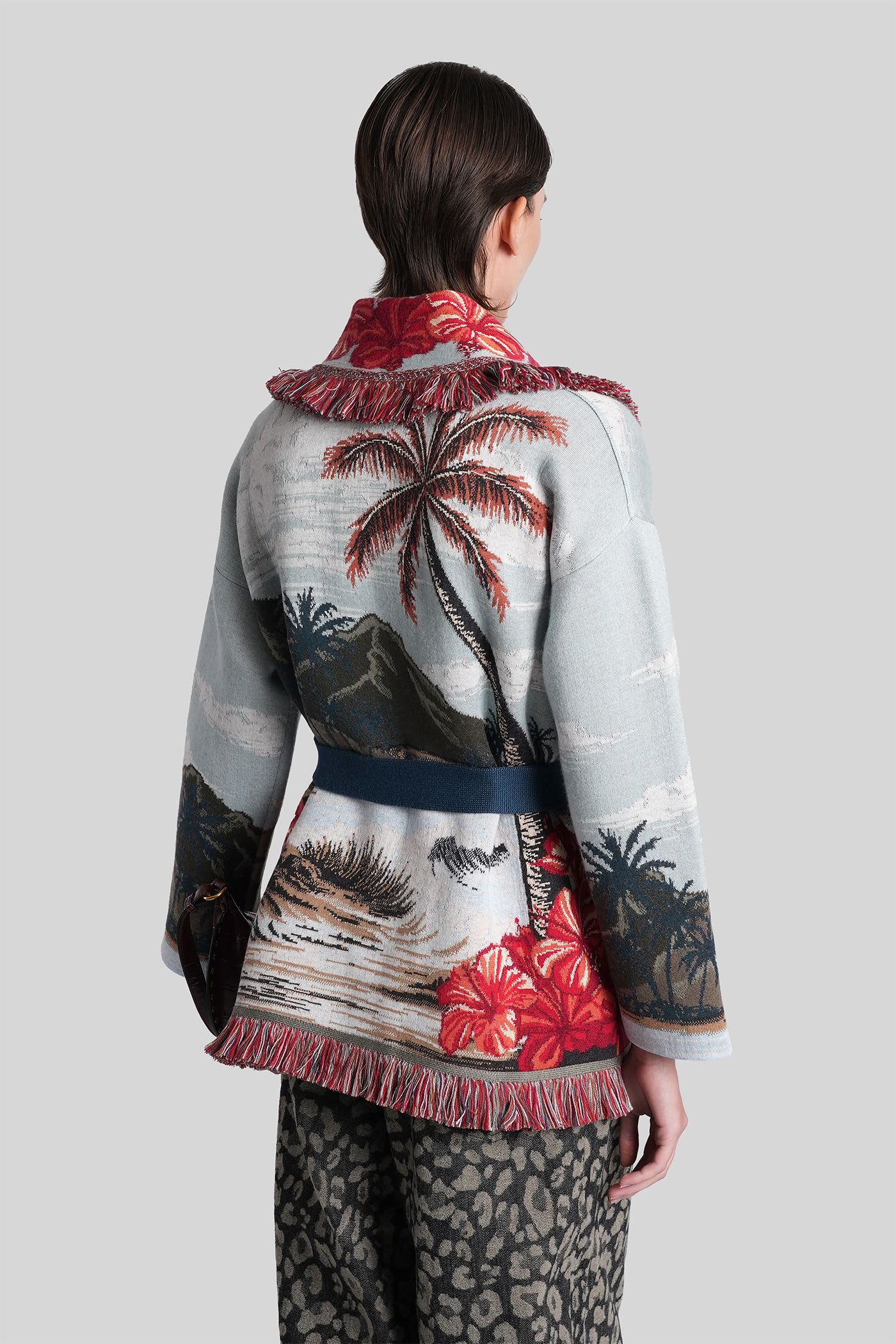 Alanui Cardigan In Multicolor Wool In Multi