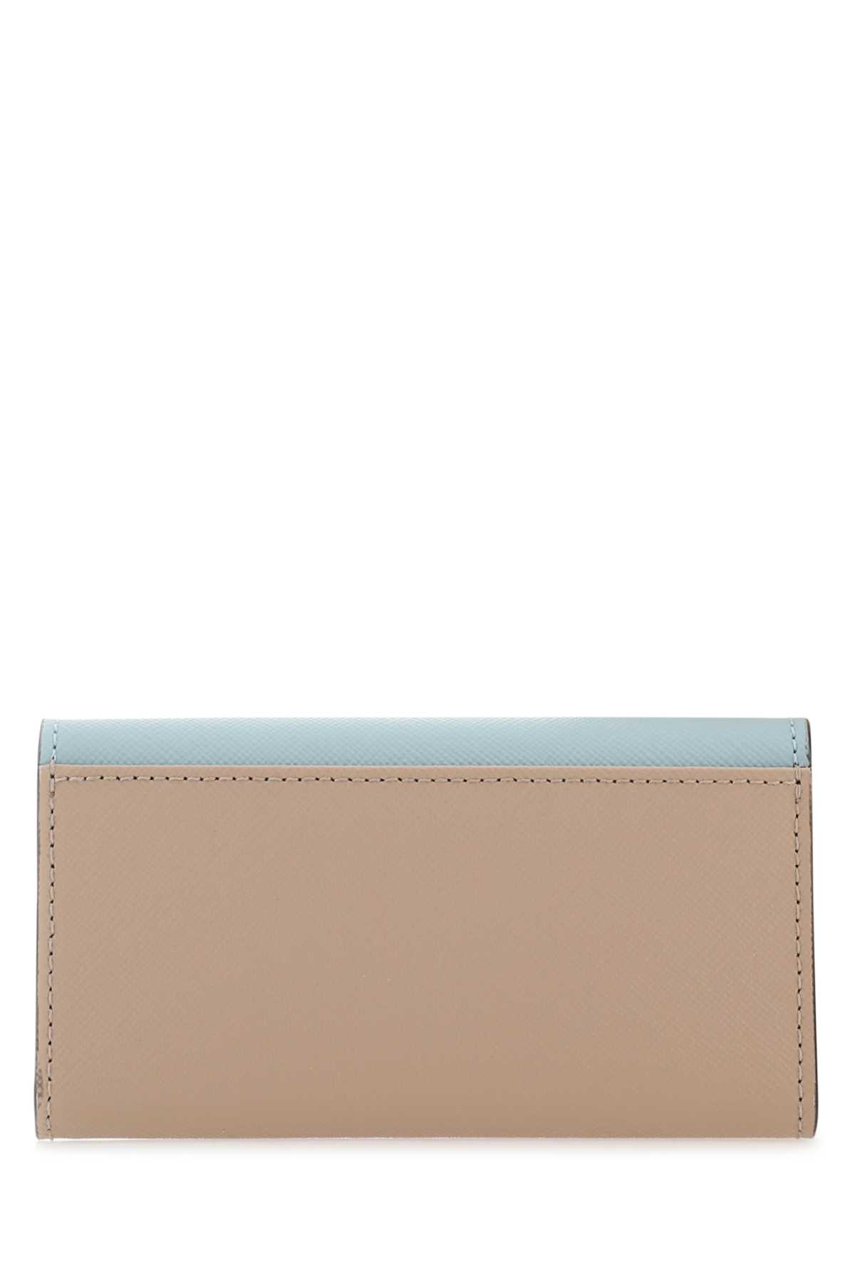 Marni Two-tone Leather Key Chain Case In Z606m