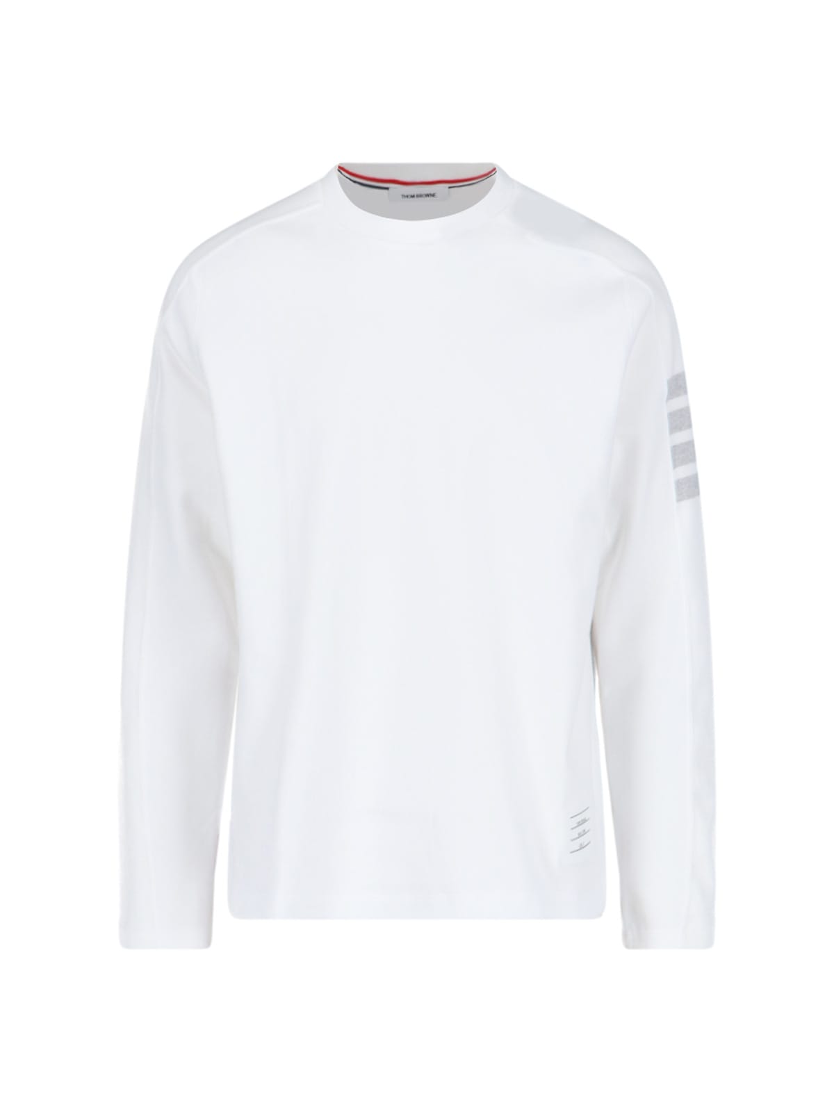 Shop Thom Browne 4-bar T-shirt In White