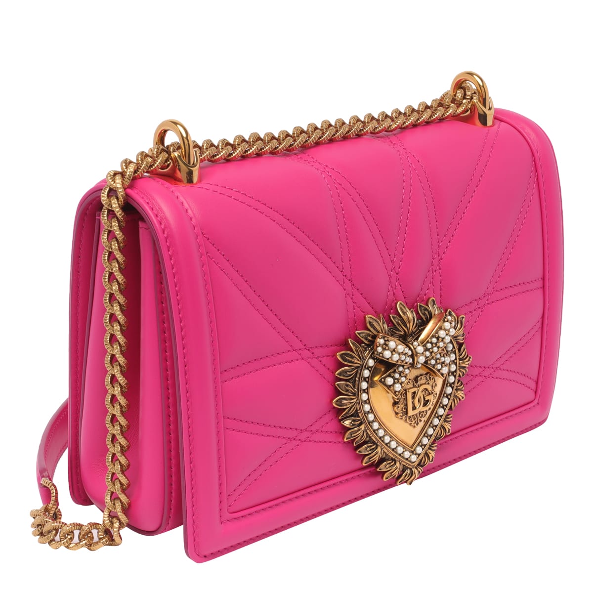 Shop Dolce & Gabbana Devotion Medium Bag In Fuchsia