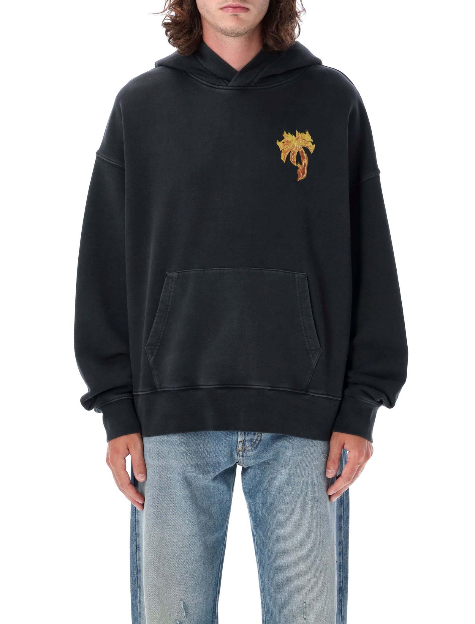 Shop Palm Angels Burning Palm Hoodie