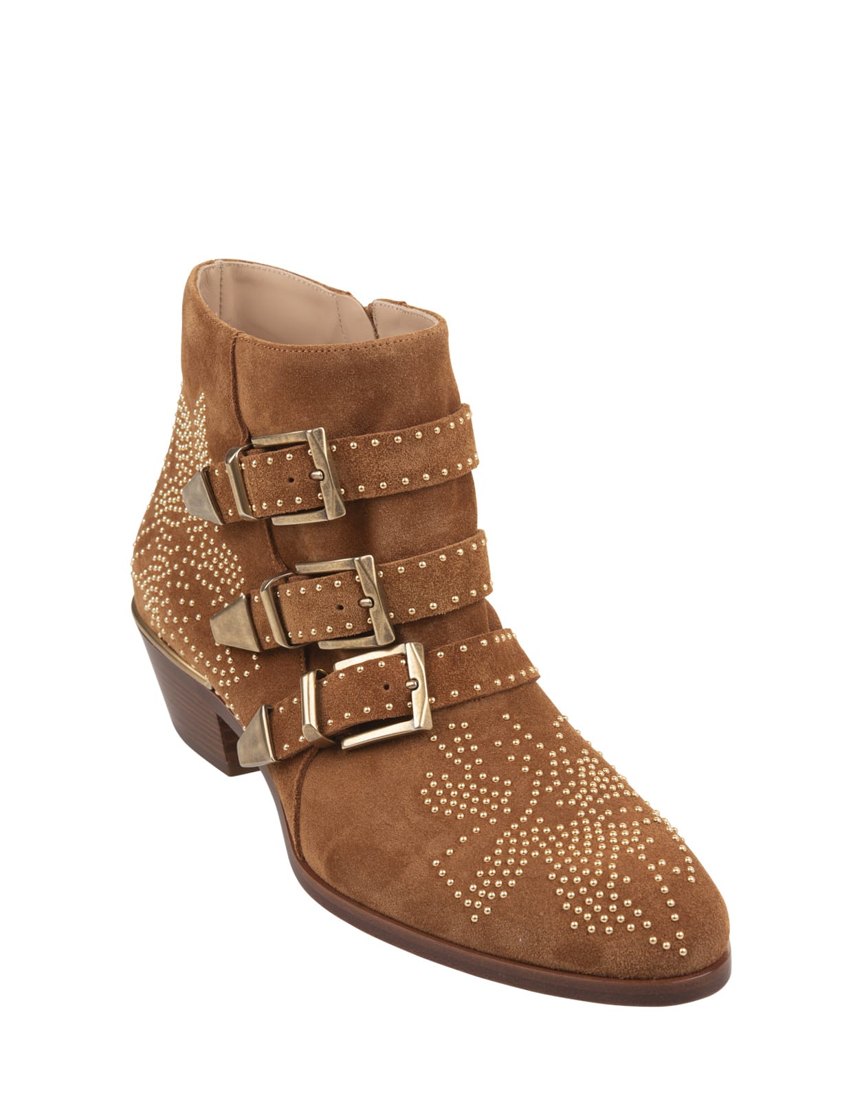 Shop Chloé Brown Suede Susanna Ankle Boots