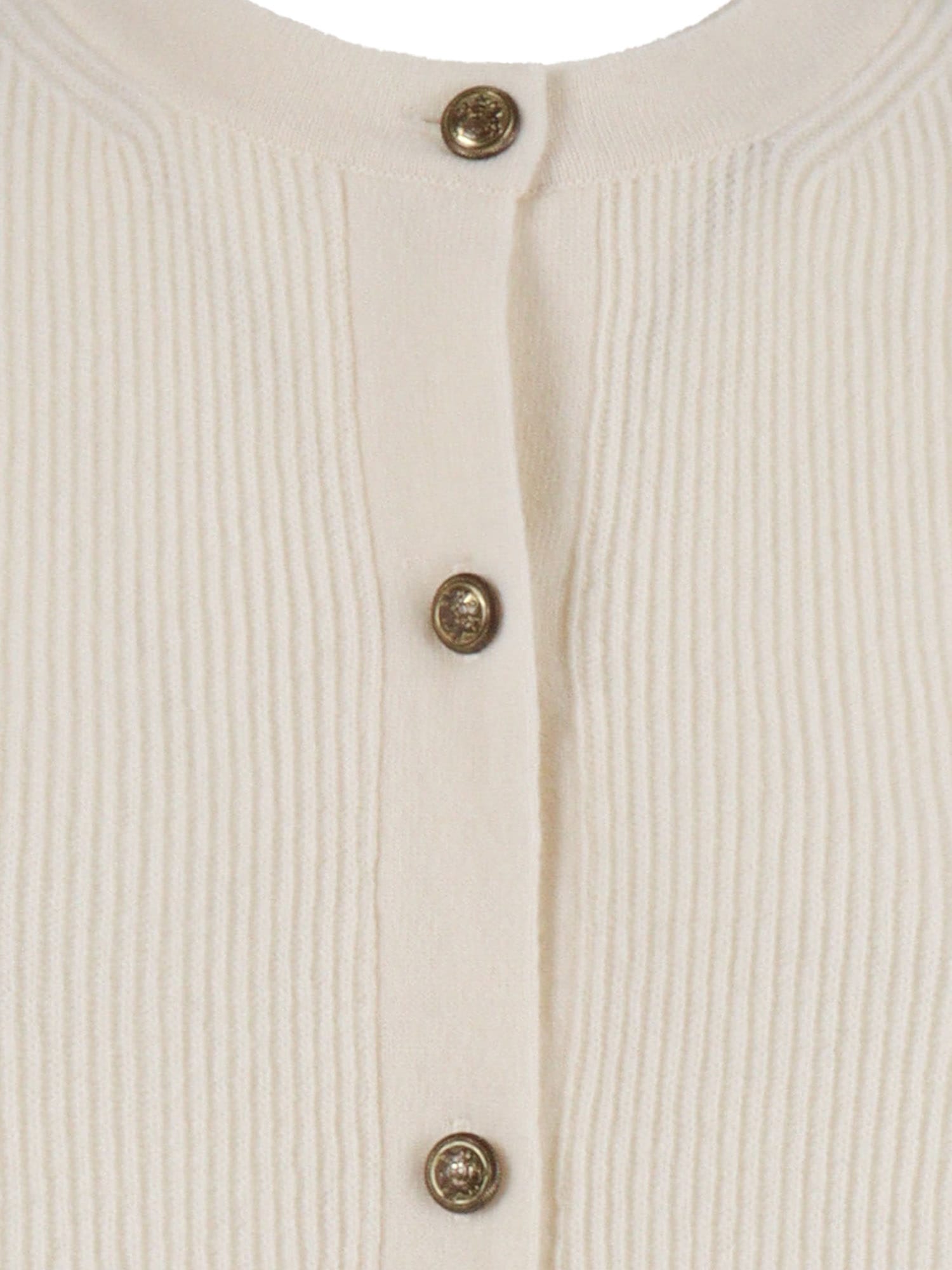 Ballantyne R Neck Cardigan In Neutral