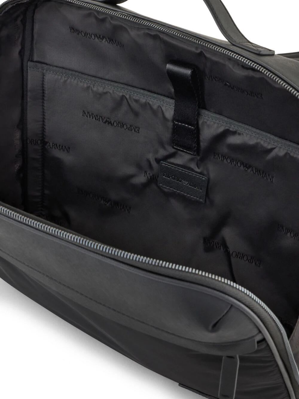 Shop Emporio Armani Briefcase In Ash Black