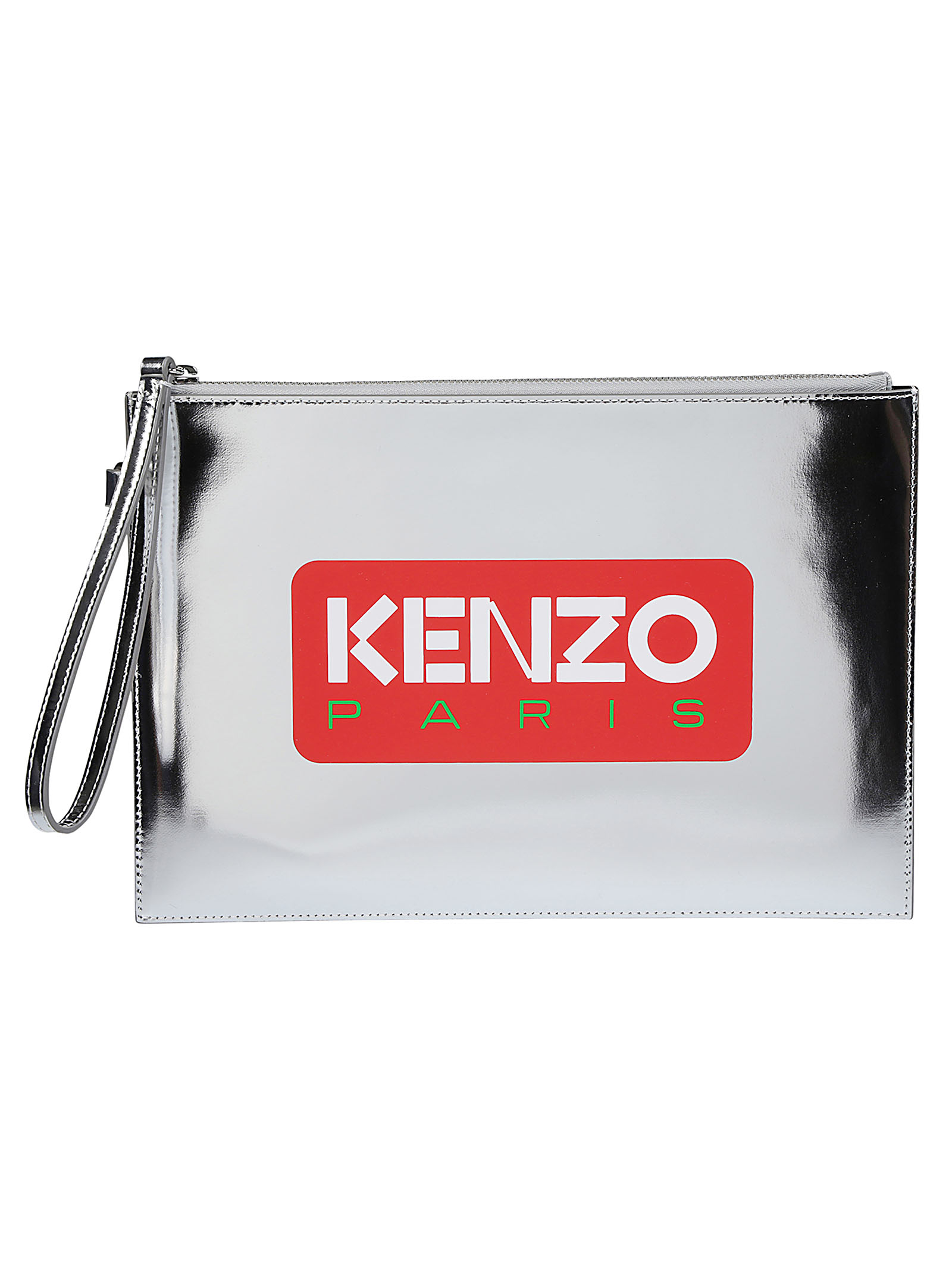 Kenzo Large Clutch In Ag Argent