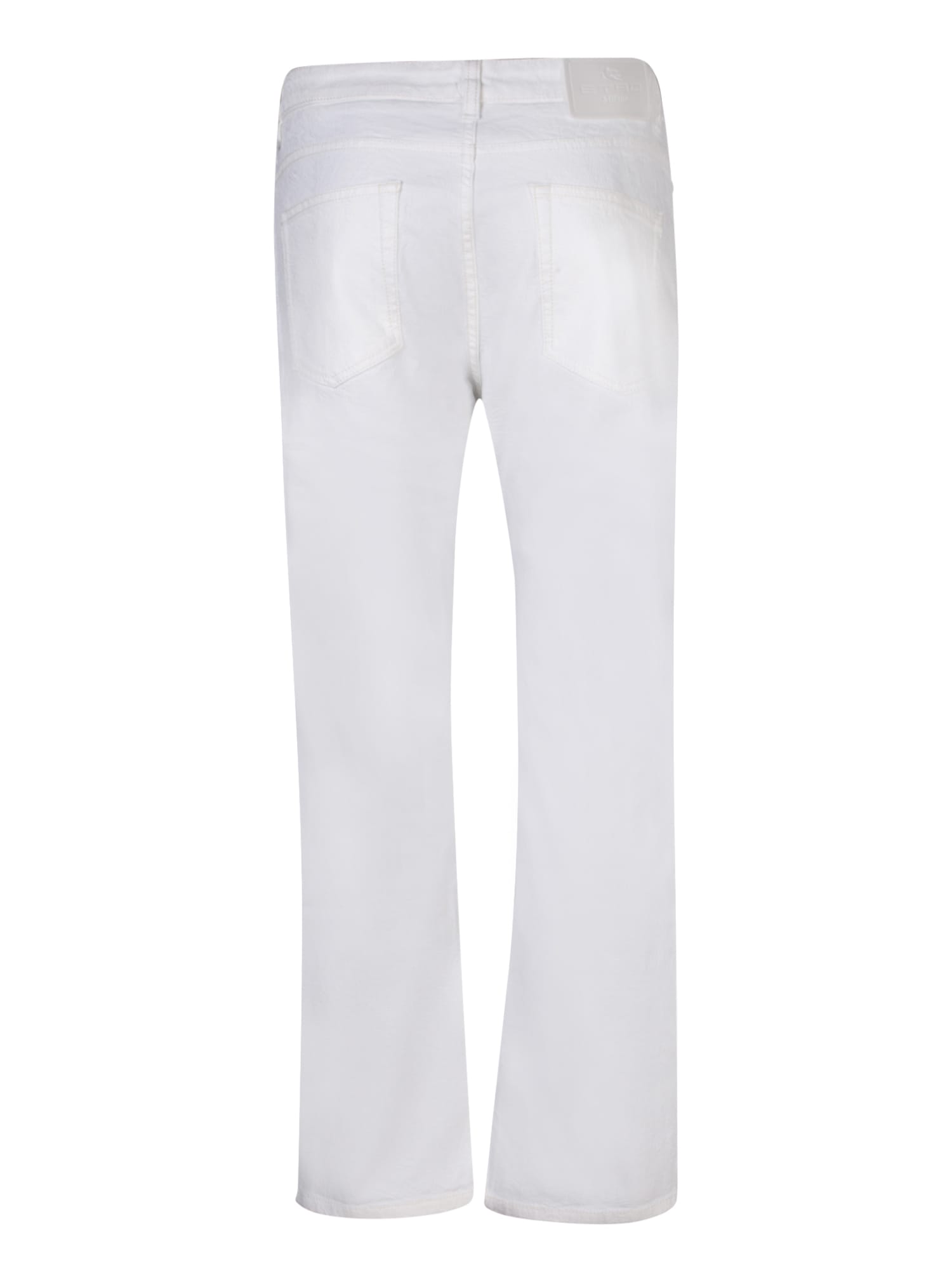 Shop Etro Tonal Paisley White Trousers