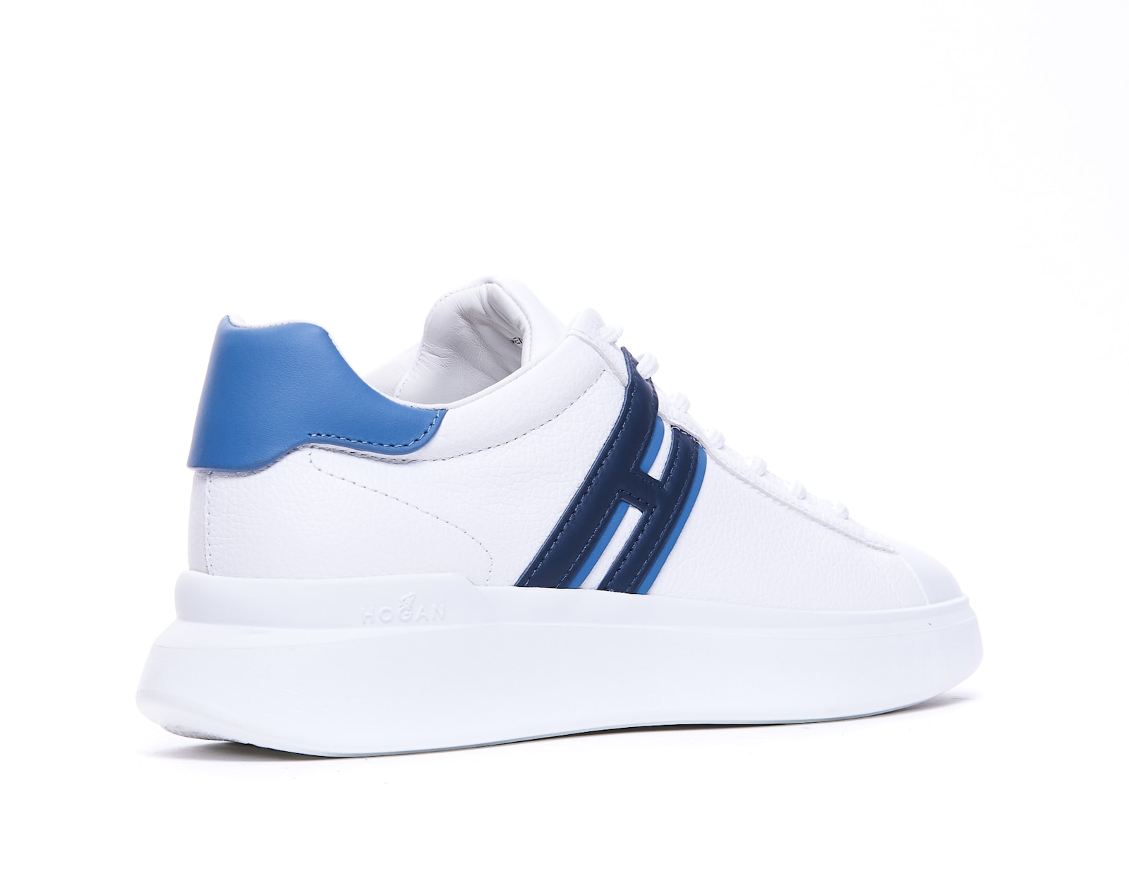 Hogan H630 Leather Sneakers With Contrasting Monogram In White