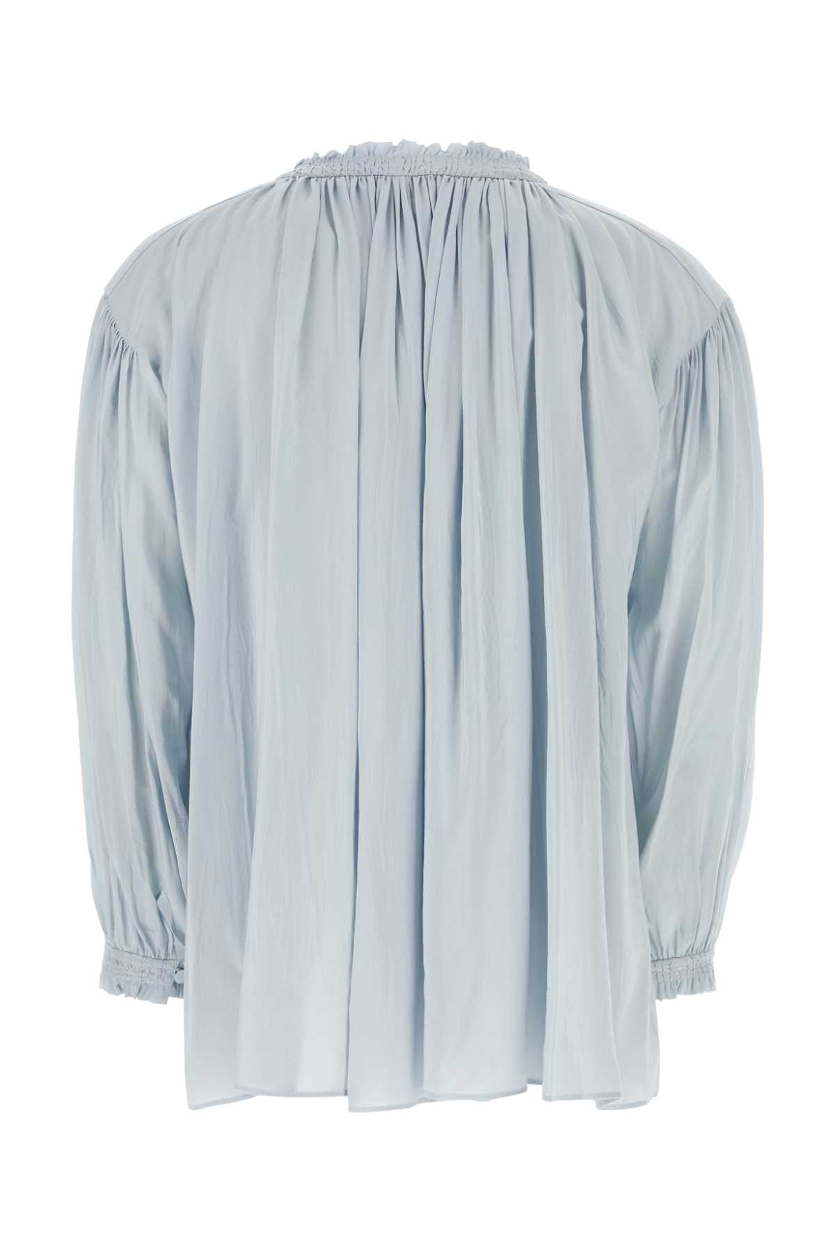 Gucci Pastel Light-blue Silk Shirt In Lightblue