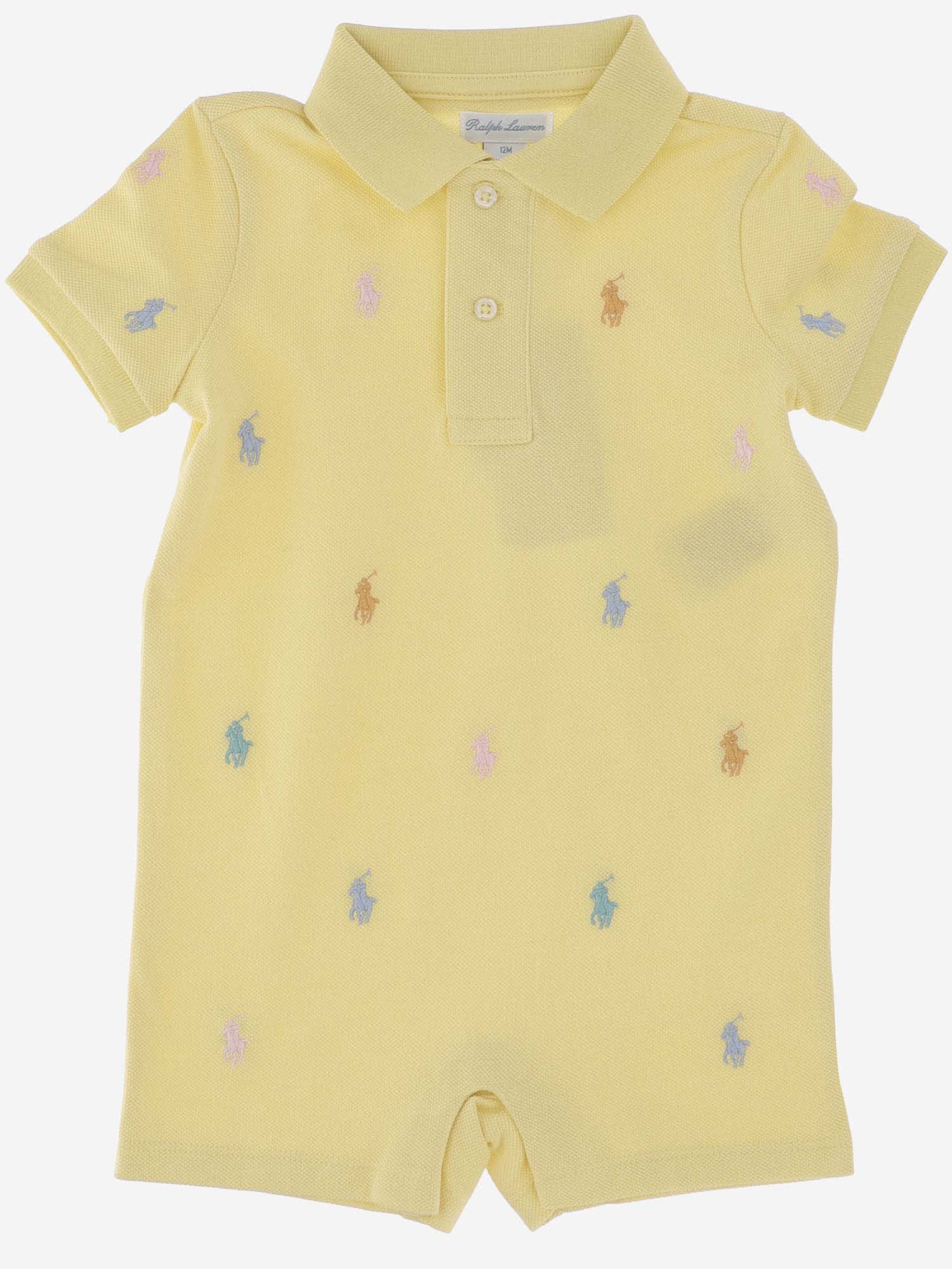 Polo Ralph Lauren Kids' Soft Cotton Romper Suit In Yellow
