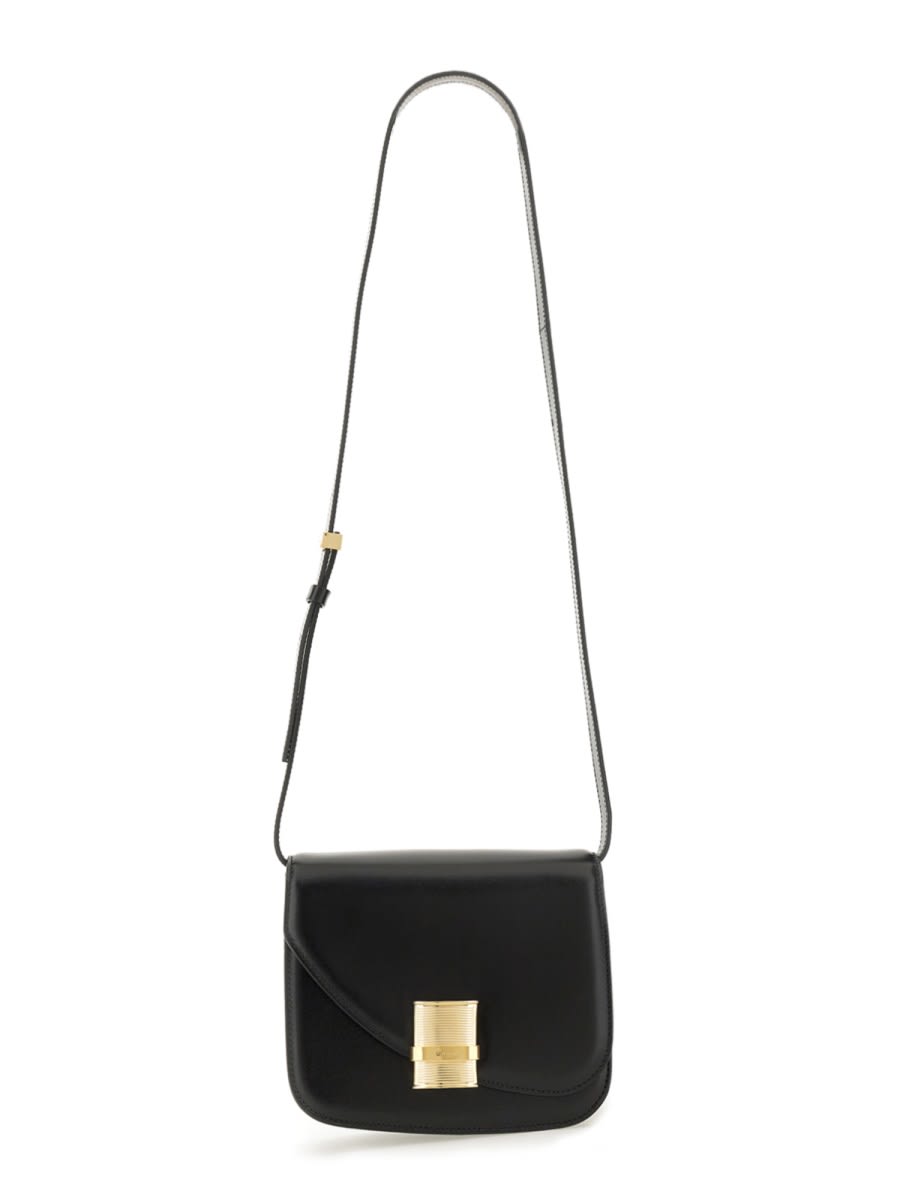 Shop Ferragamo Shoulder Bag Flame In Black