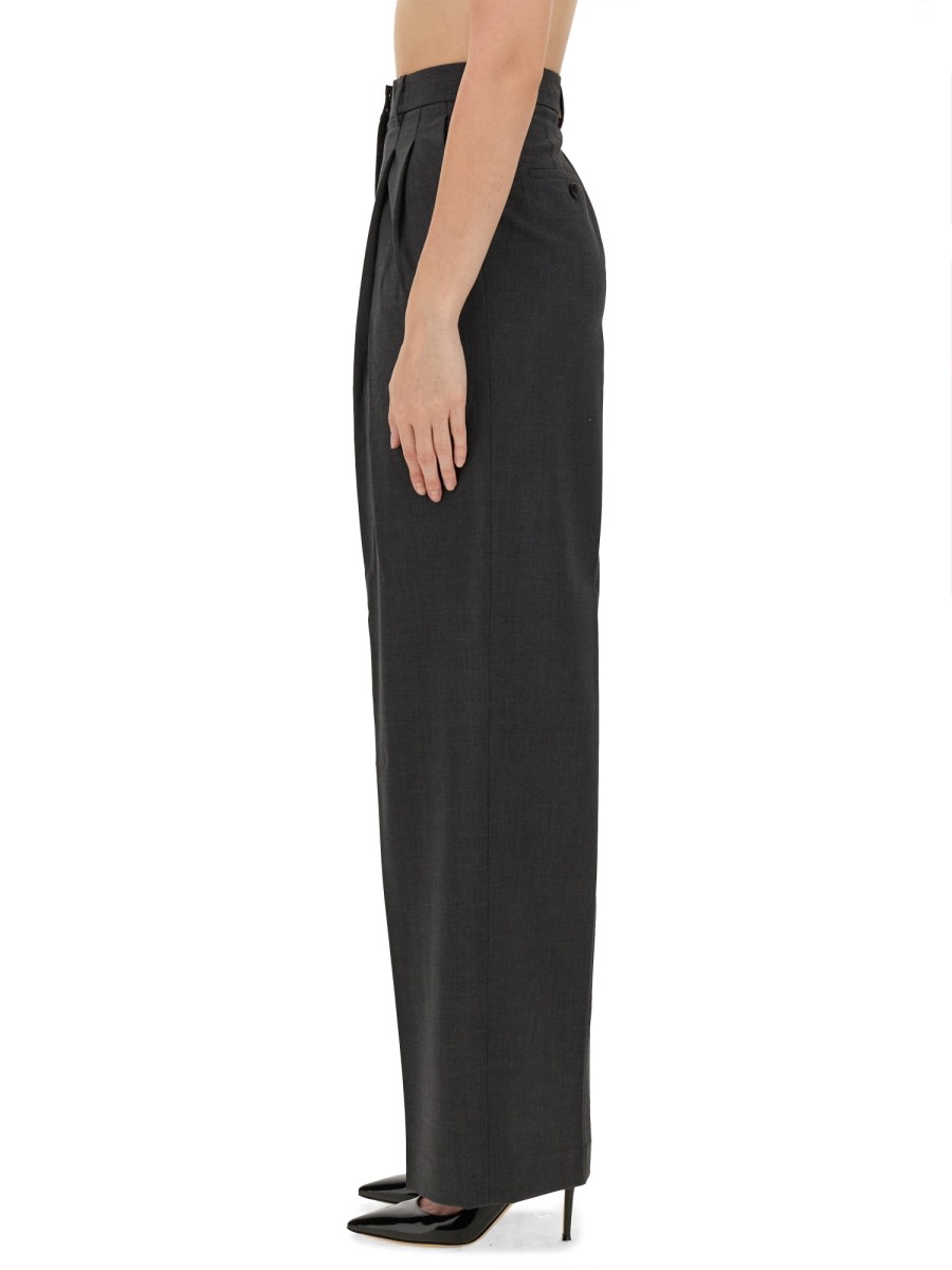 Shop Theory Wide Leg Pants In Grey