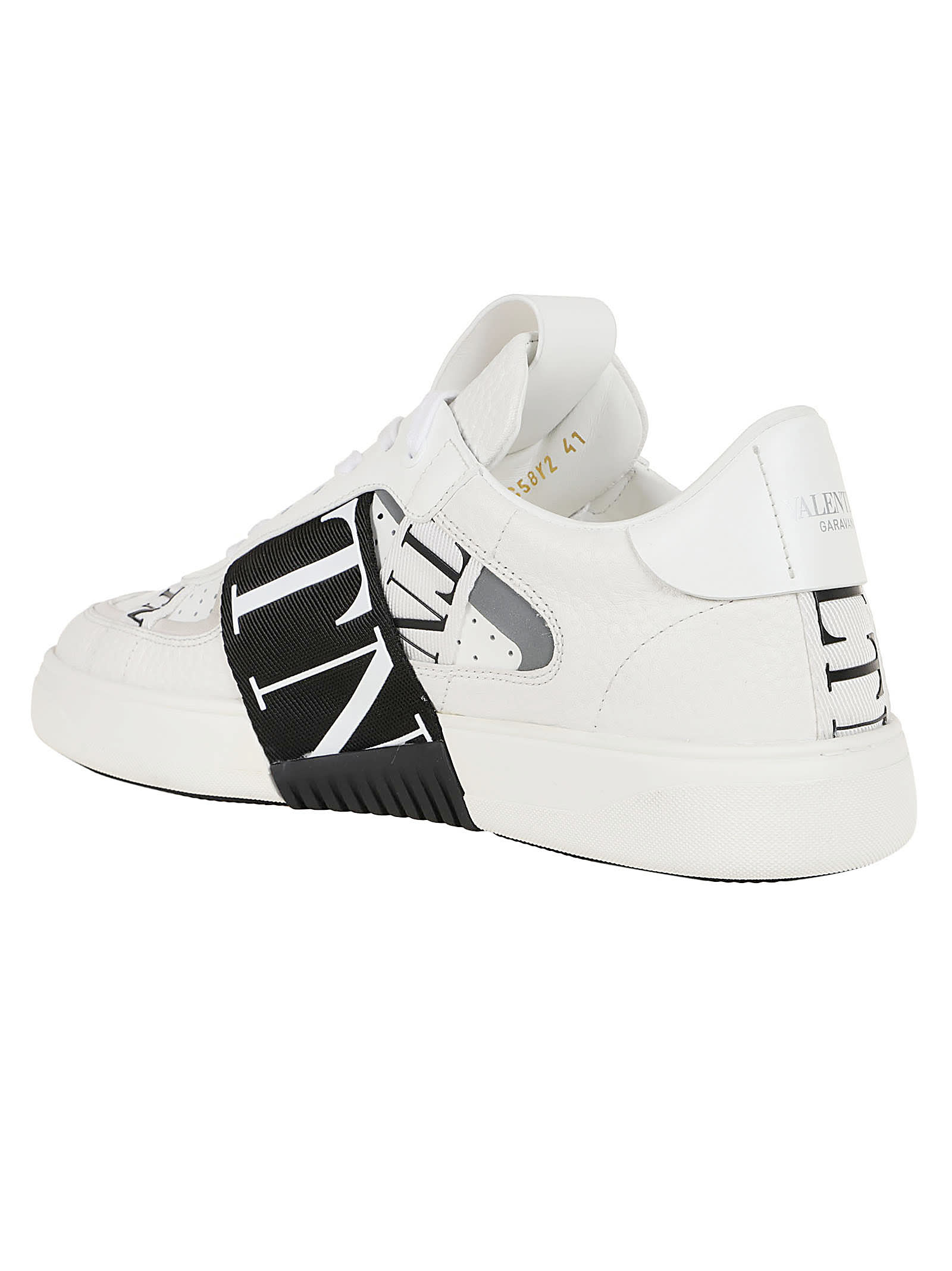 Valentino White Low-top Calfskin Vl7n Sneakers In White