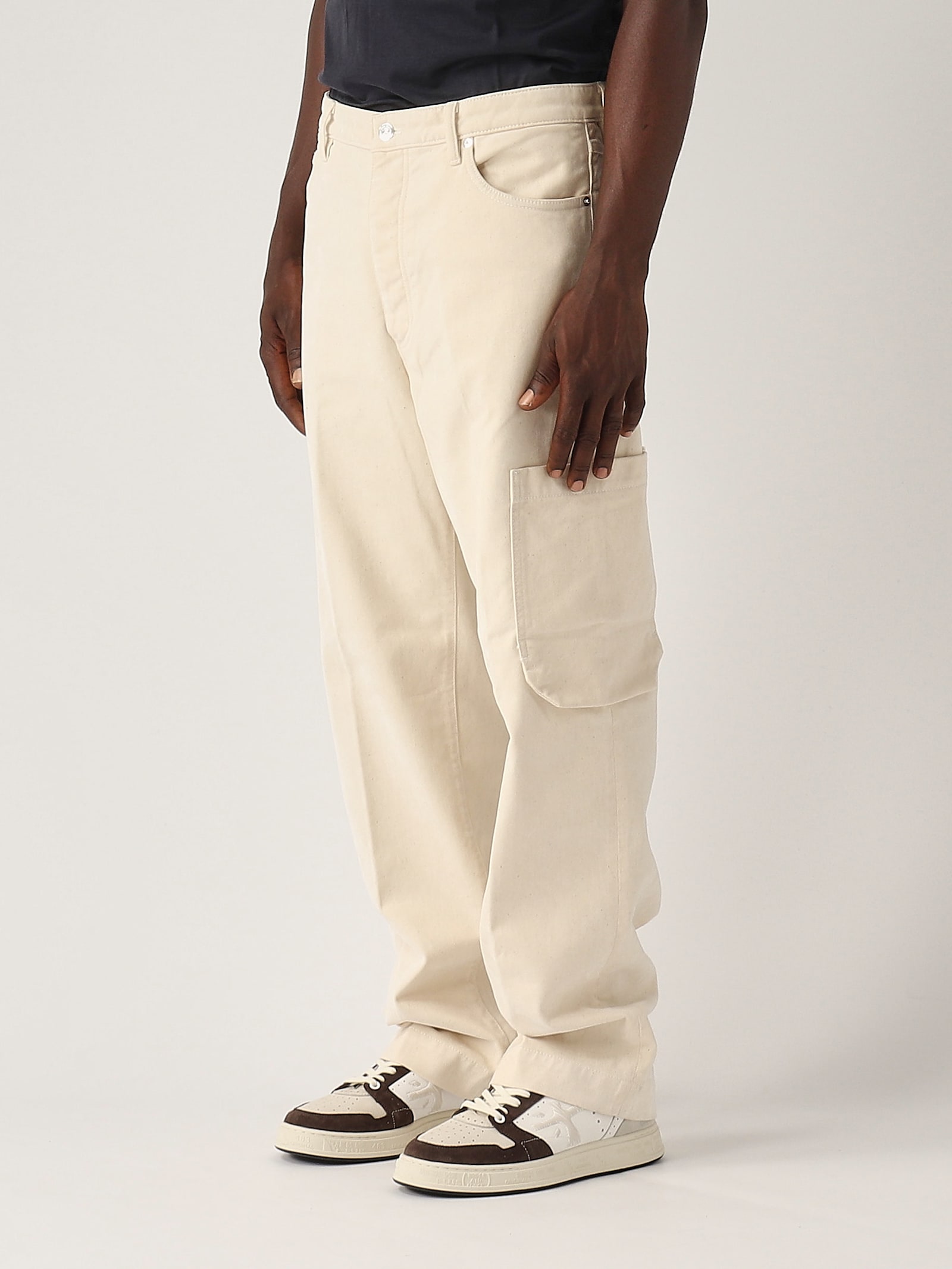 Shop Nine In The Morning Pantalone 5 Tasche Trousers In Burro