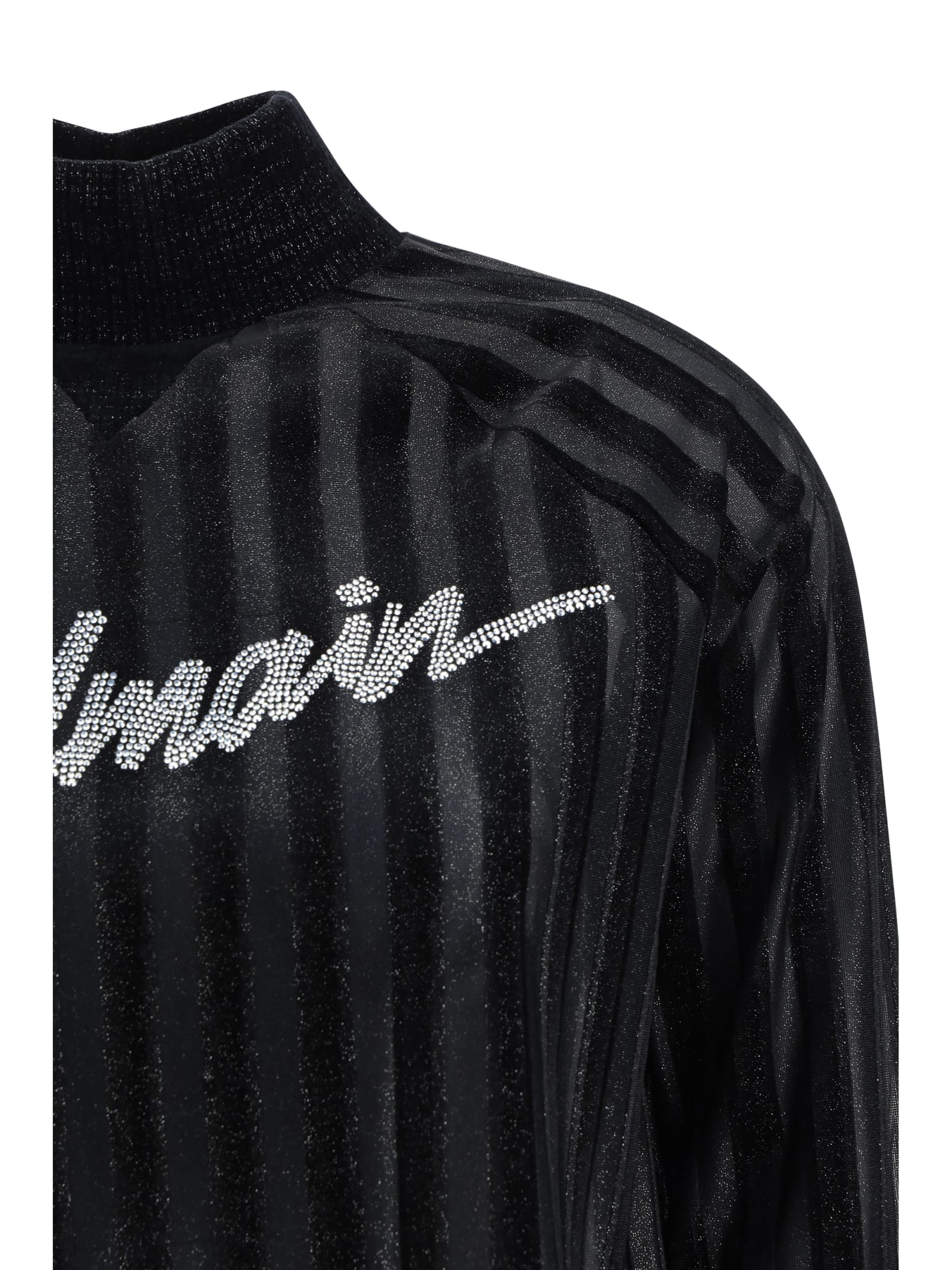 Balmain High-neck Logo Sweater Women In Noir/argent