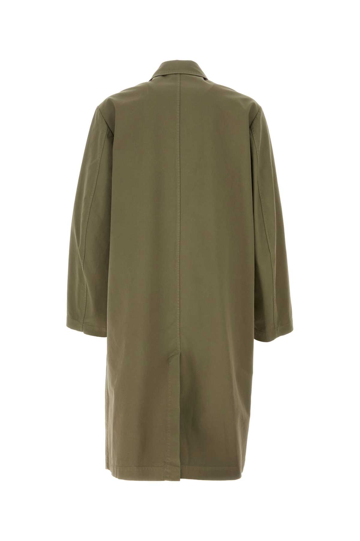 Dries Van Noten Cotton Trench Coat With Front Pockets And Long Sleeves In Dust