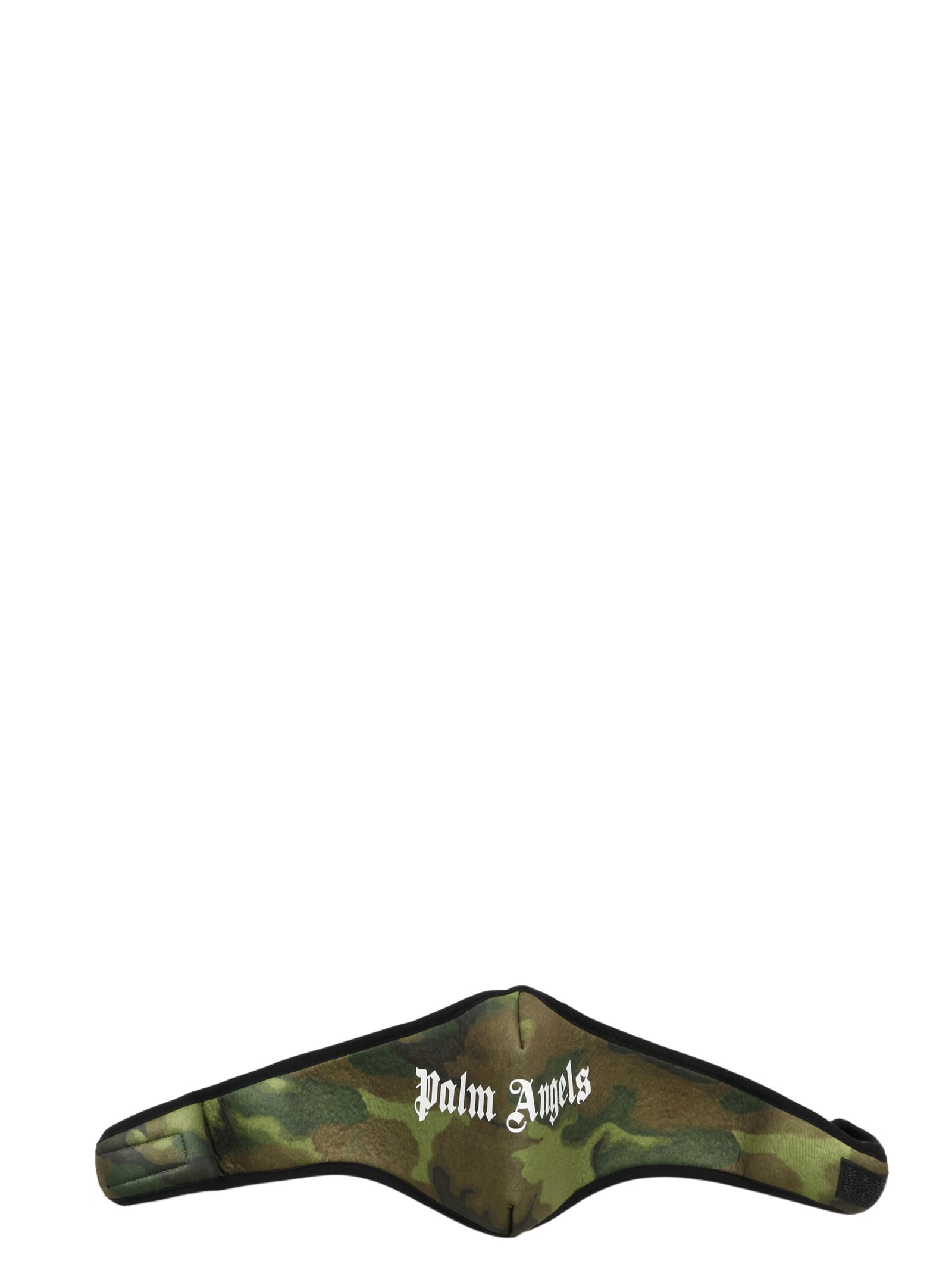 Palm Angels Camouflage Logo-print Face Mask In Green