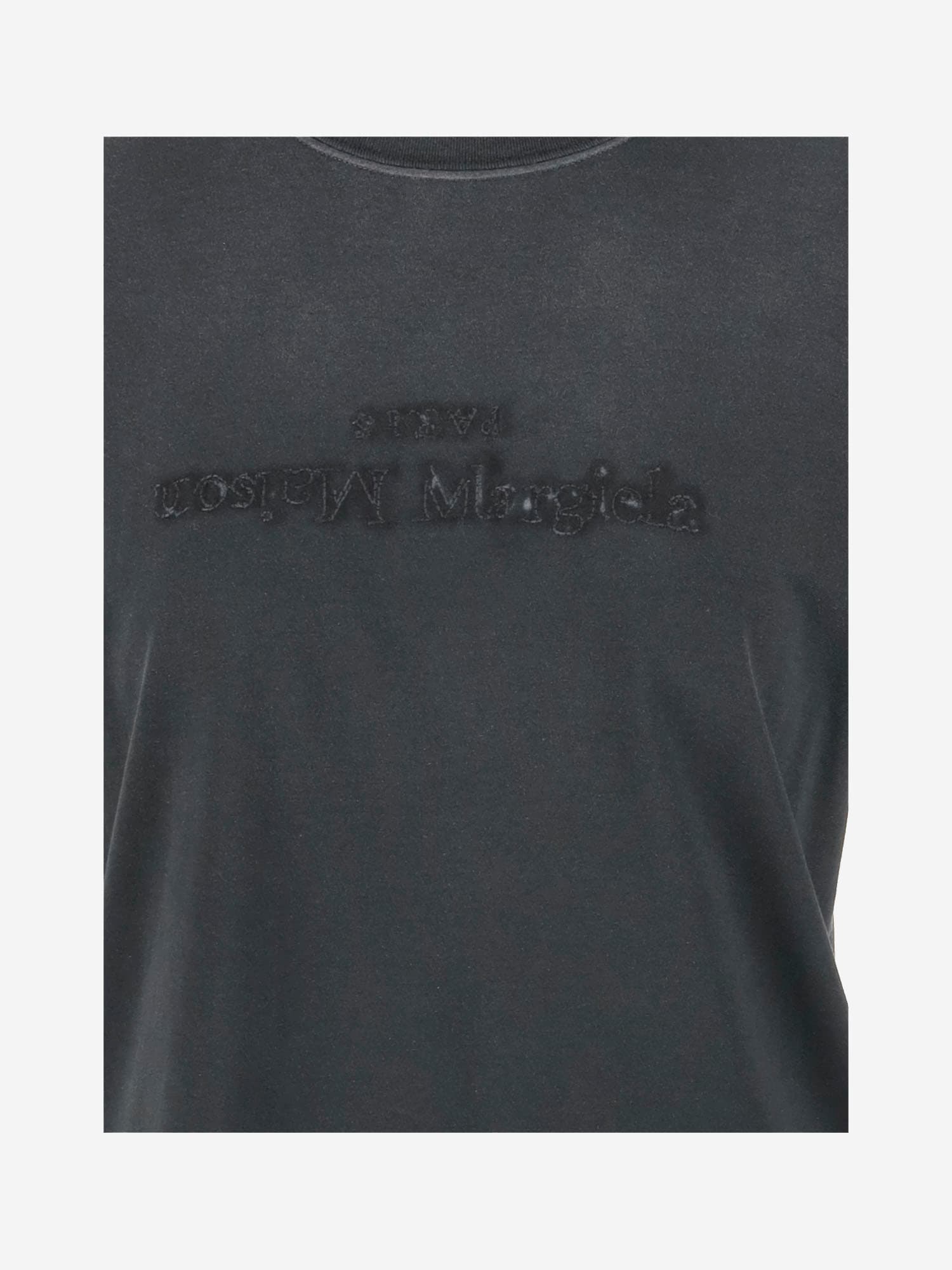 Shop Maison Margiela Cotton T-shirt With Logo In Black