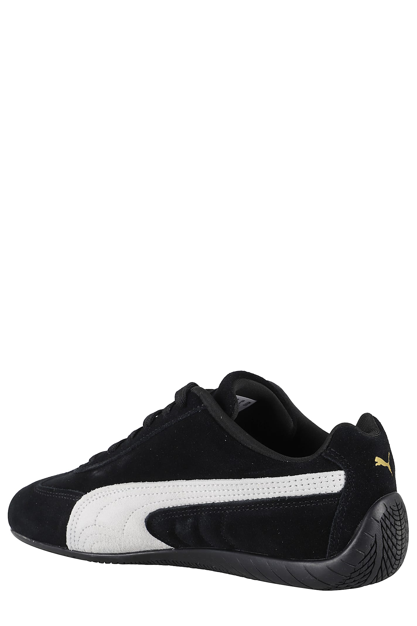 Puma 'speedcat' Black Sneakers With Logo Print On The Side And Logo Lettering On The Side In Black White