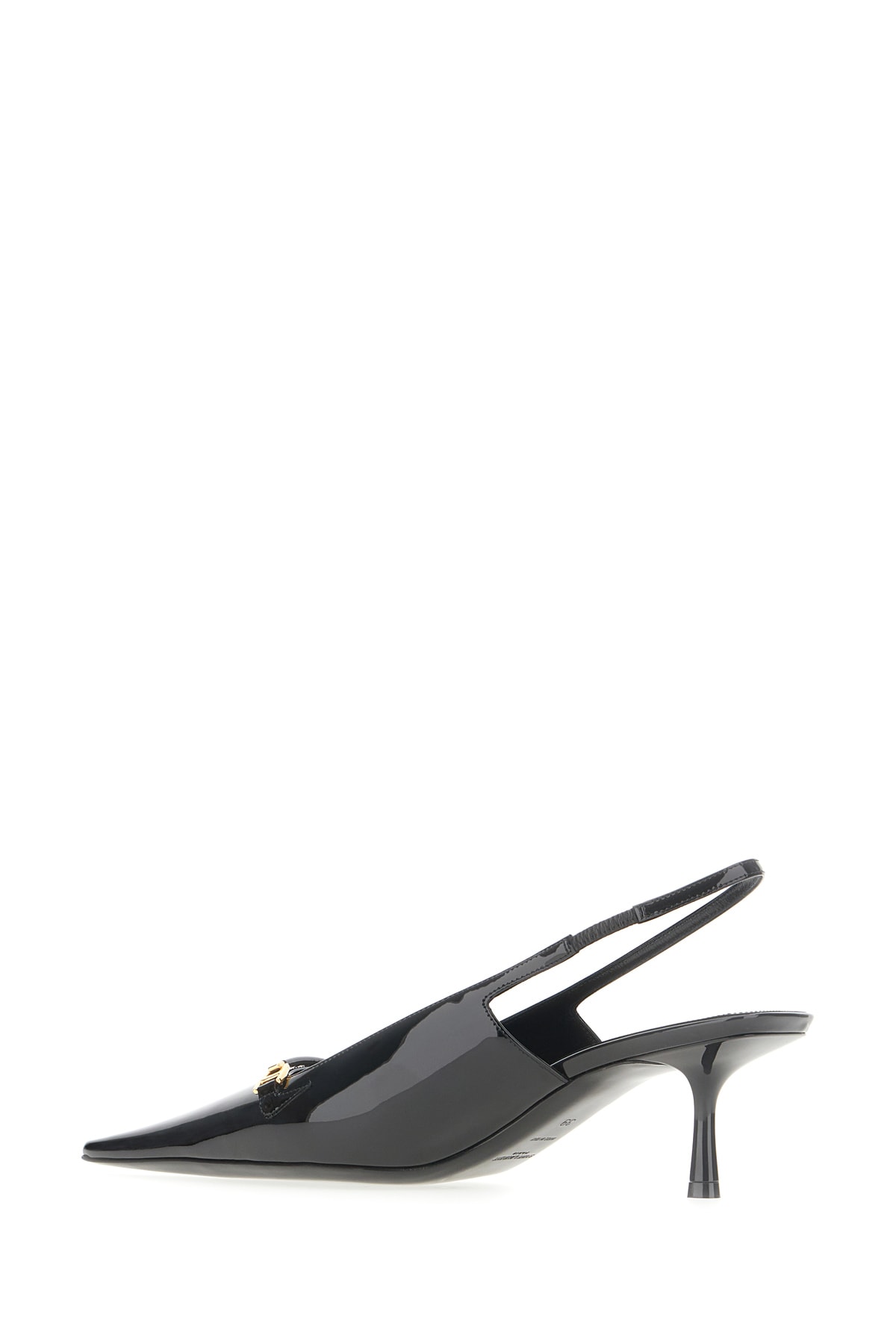 Shop Saint Laurent Black Leather Carine Slingback In Nero