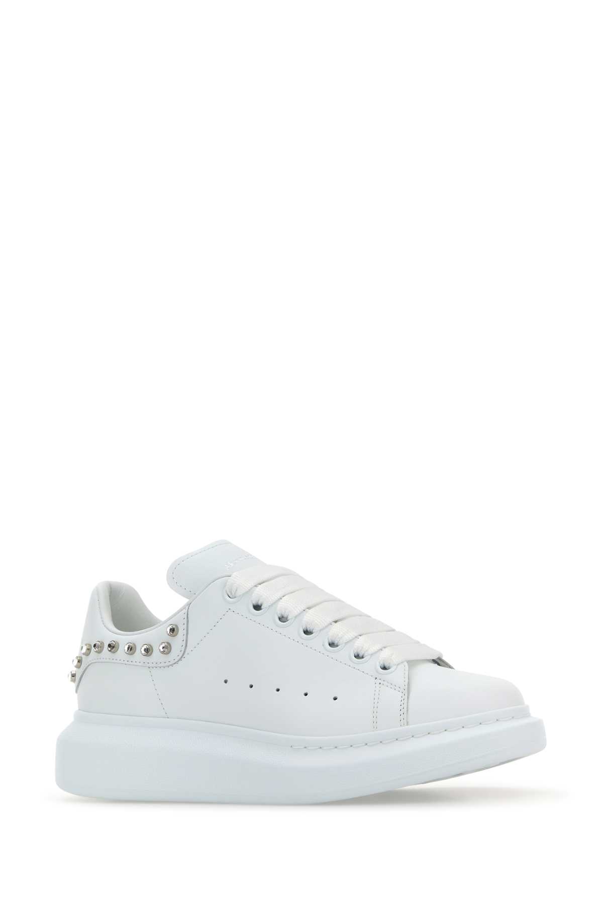 Alexander Mcqueen Leather Sneakers With Platform Sole And Stud Embellishments