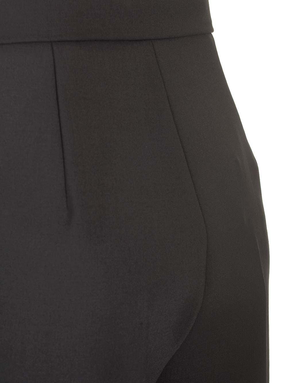 Max Mara Wool Canvas Shorts Trousers Black In Nero
