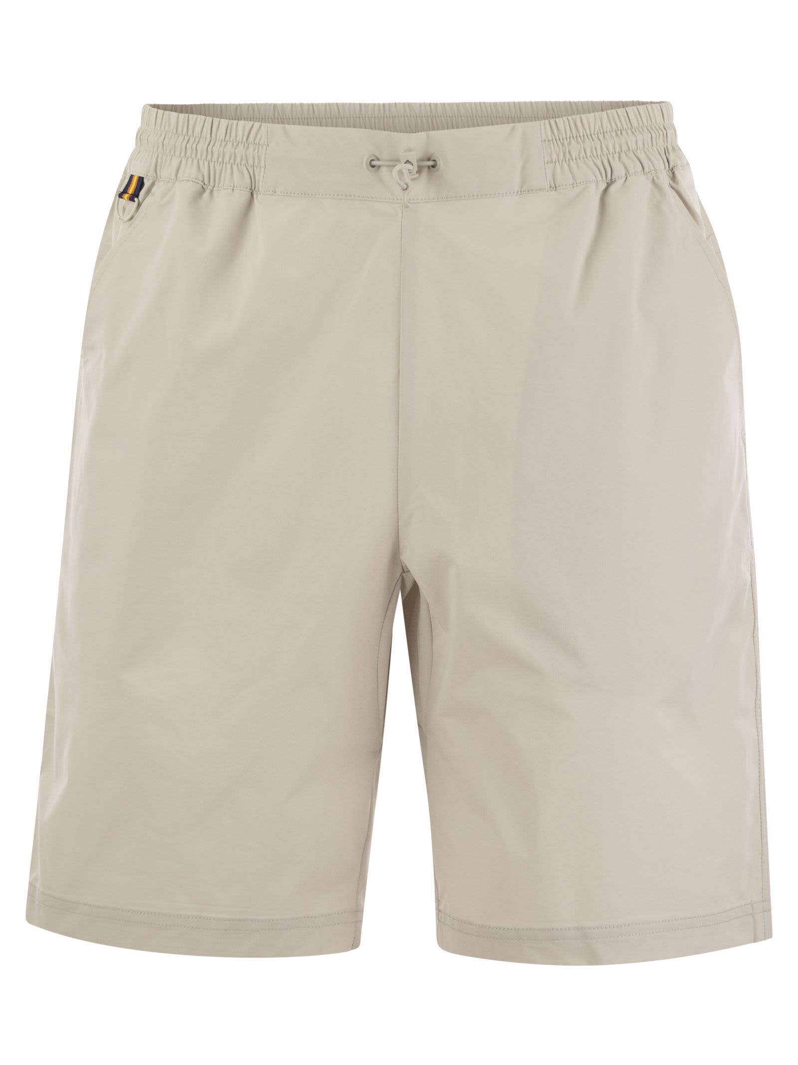 Shop K-way Remisen - Shorts In Technical Fabric In Beige