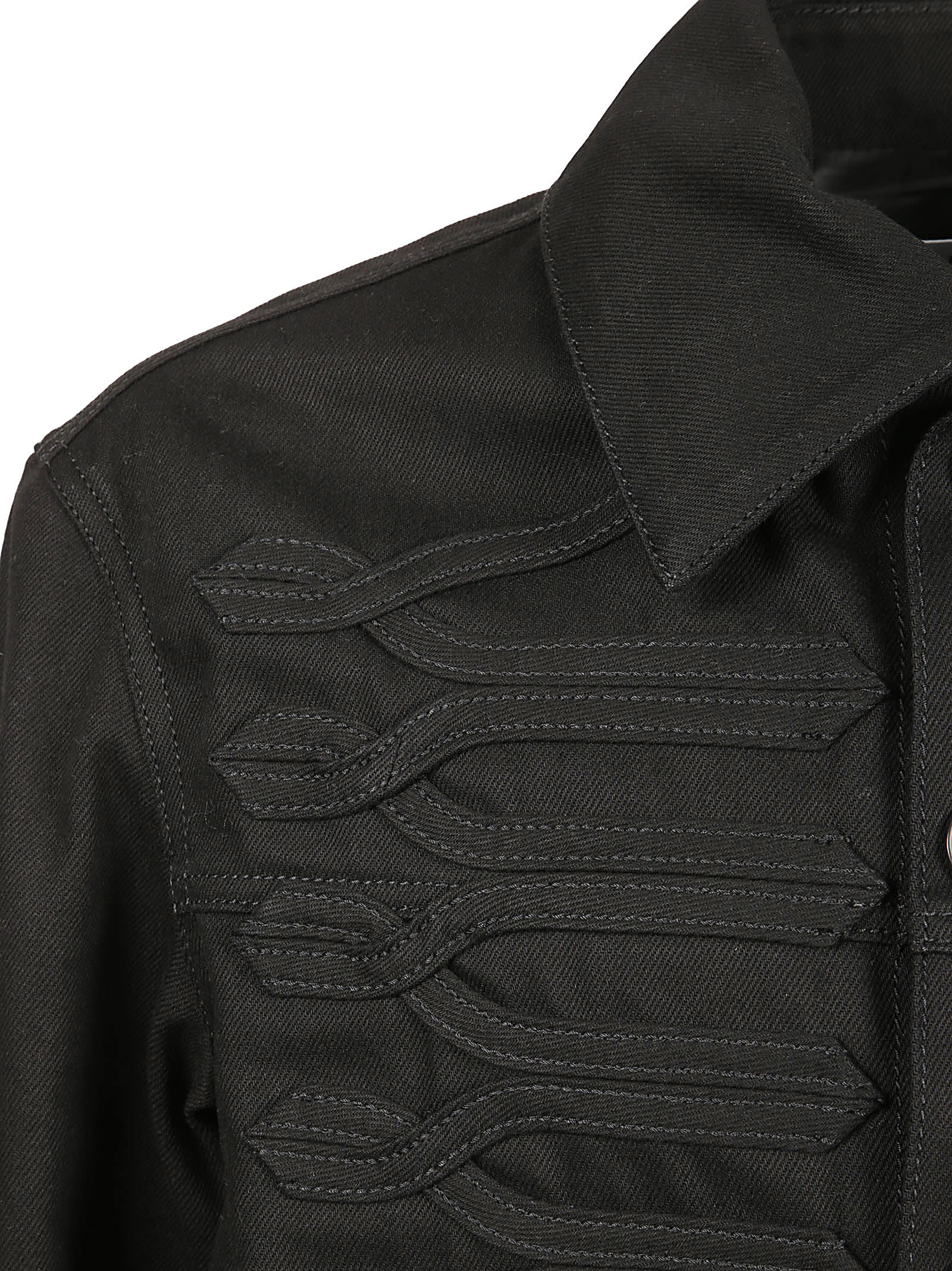 Alexander Mcqueen Denim Shirt Jacket In Black