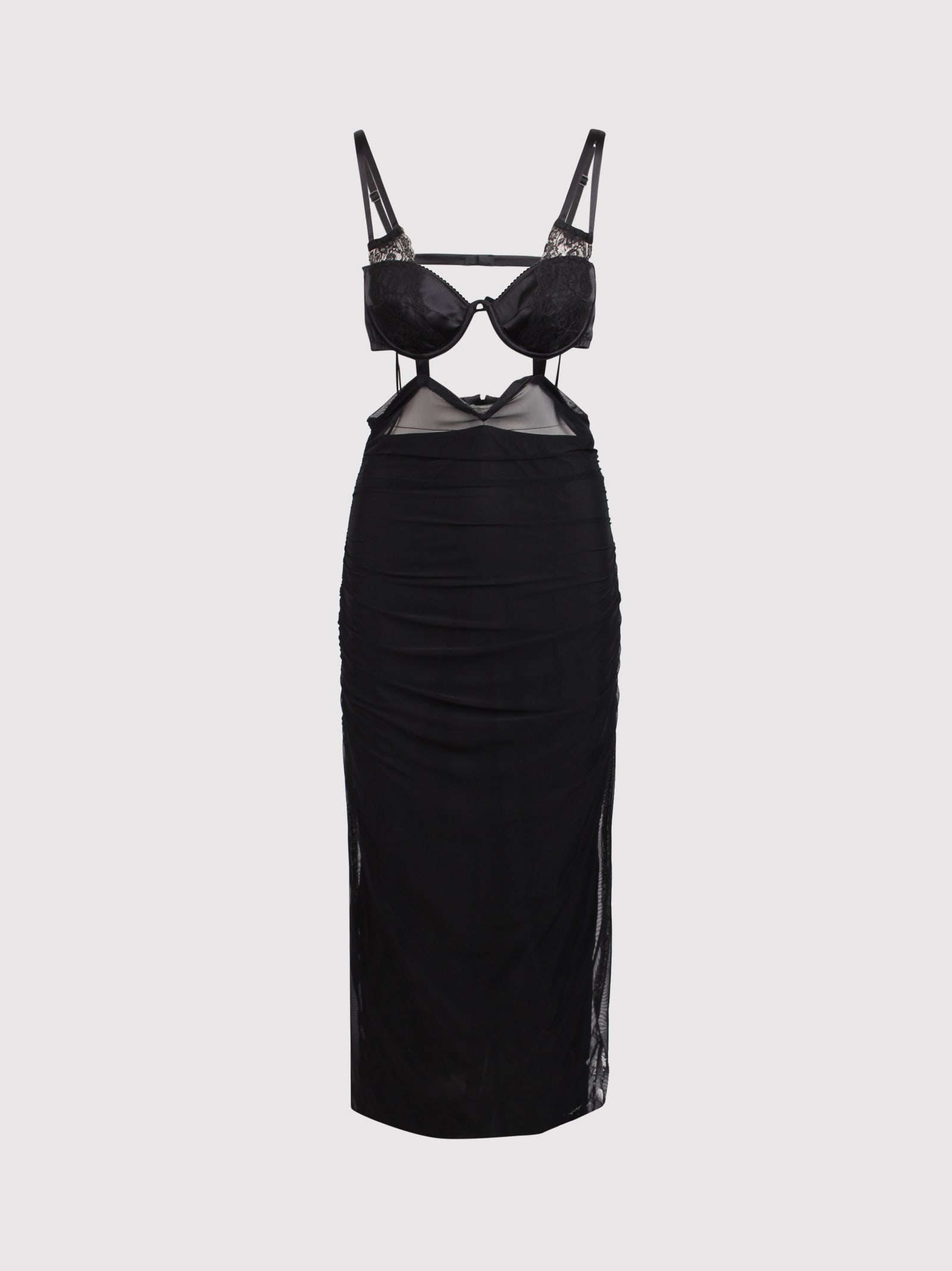 Shop Dolce & Gabbana Sheer Midi Dress