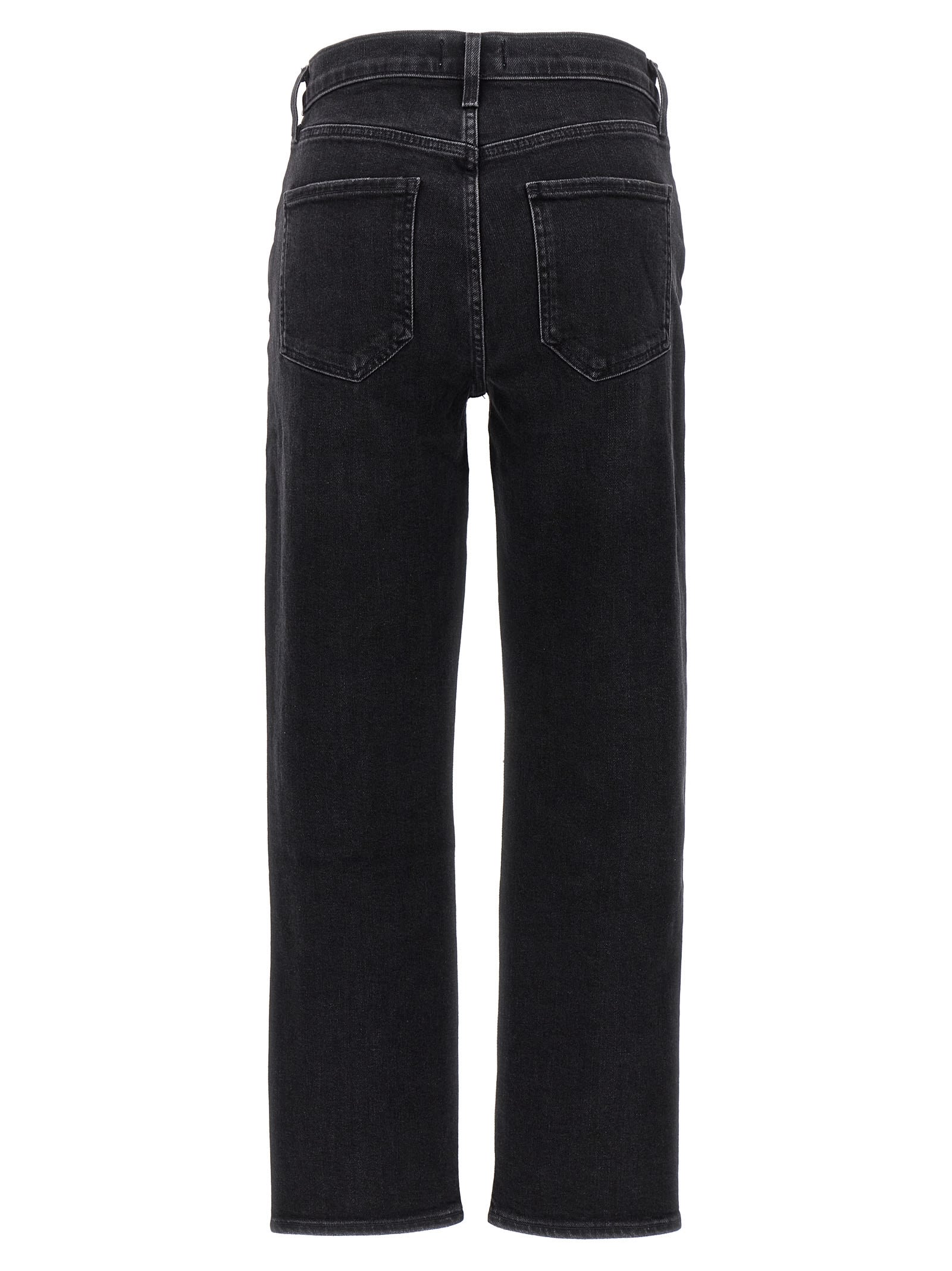 Agolde 90s Pinch Waist Straight-leg High-rise Organic-cotton Denim Jeans In Black