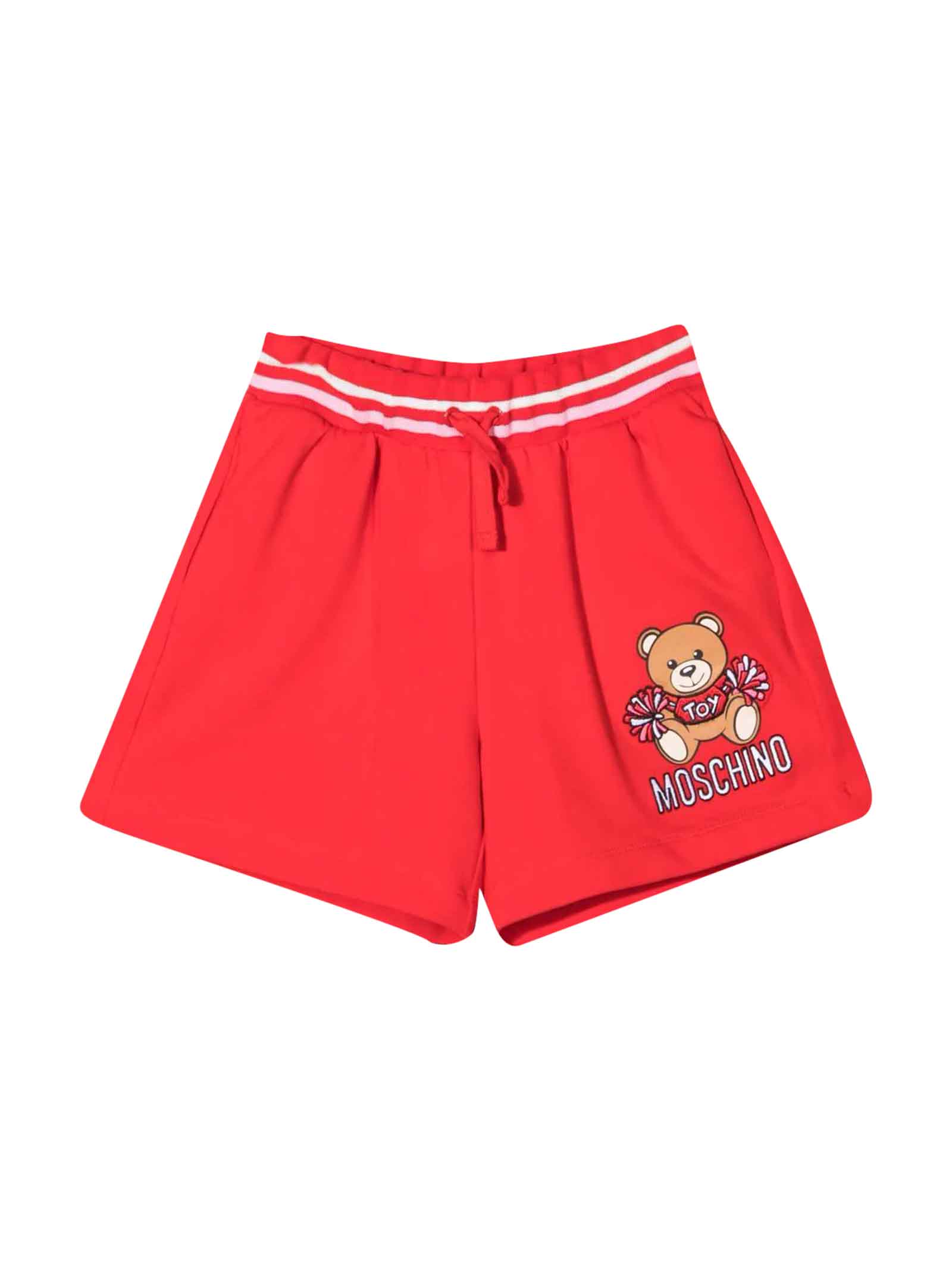 Moschino Red Bermuda Shorts With Toy Print