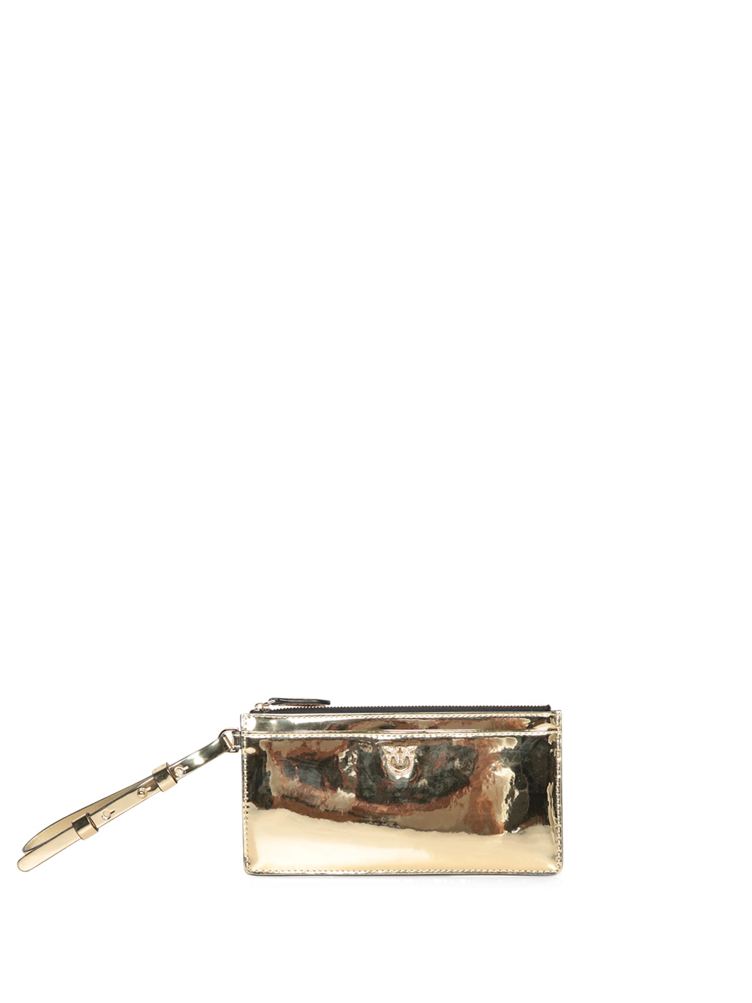 Shop Pinko Logo Cards Holder In Golden