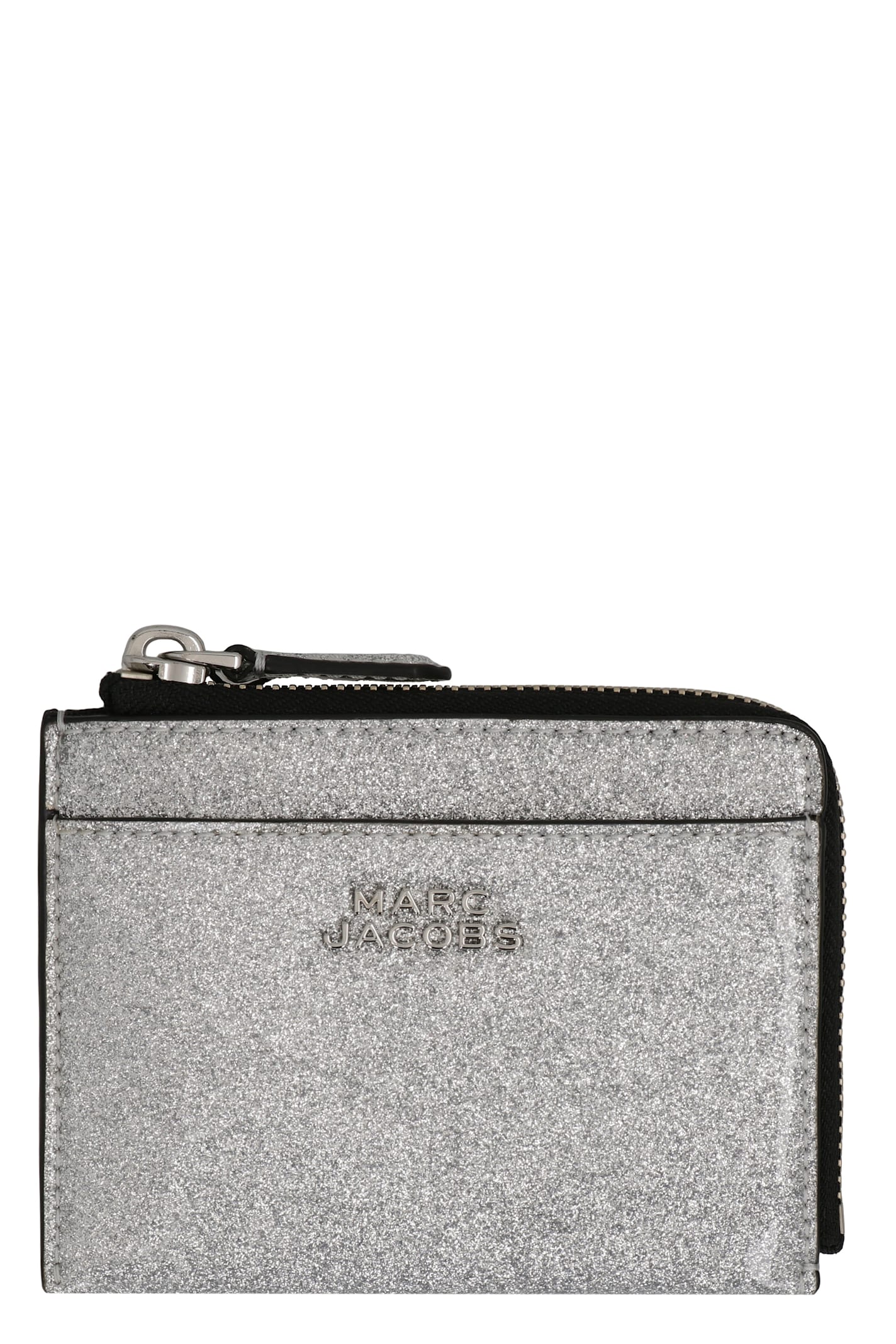 Marc Jacobs The Coated Glitter Everyday Top Zip Wallet In Gray