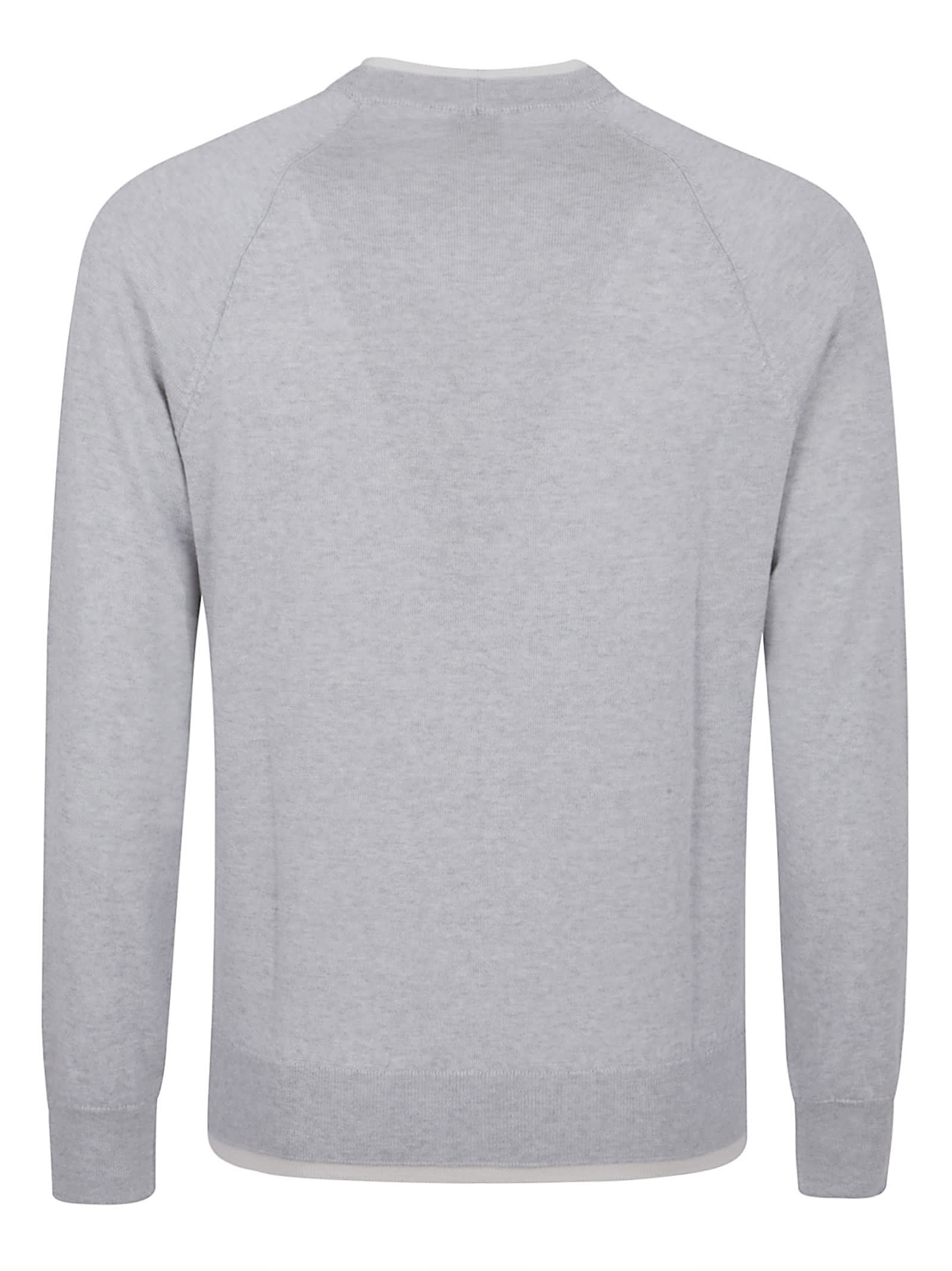 Eleventy Fine-knit Crew Neck Sweater In Gray