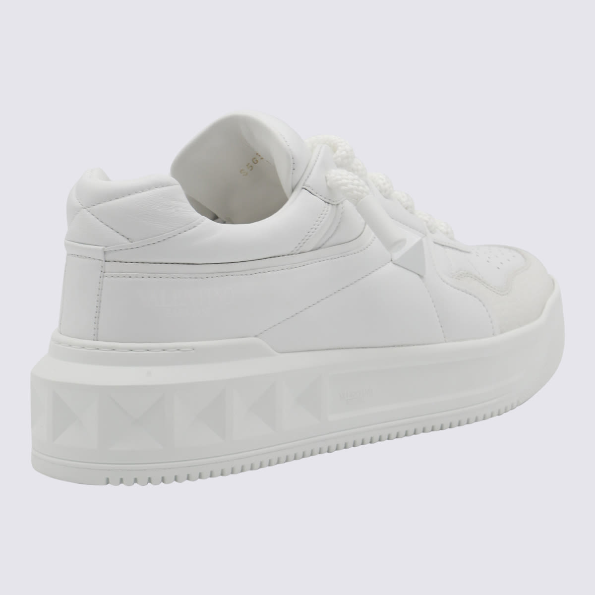 Shop Valentino White Leather Sneakers