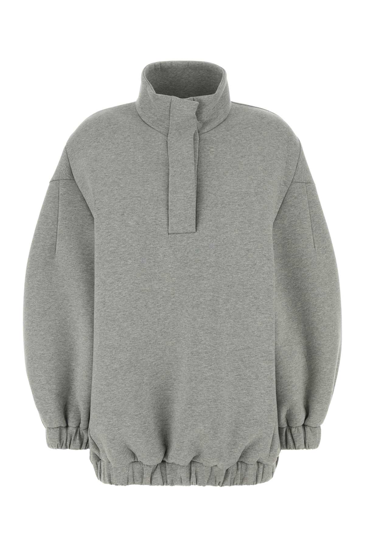 Shop Dries Van Noten Grey Stretch Cotton Blend Sweatshirt In Greymelange